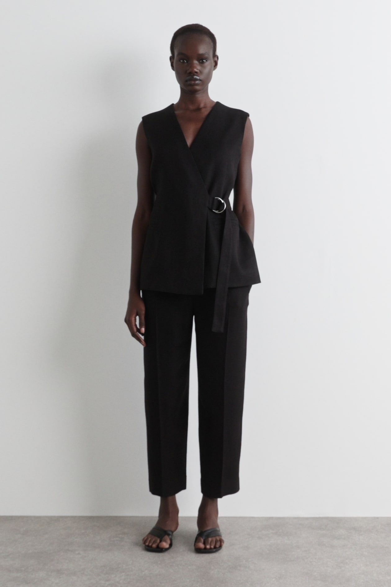 BELTED WRAP-FRONT WAISTCOAT