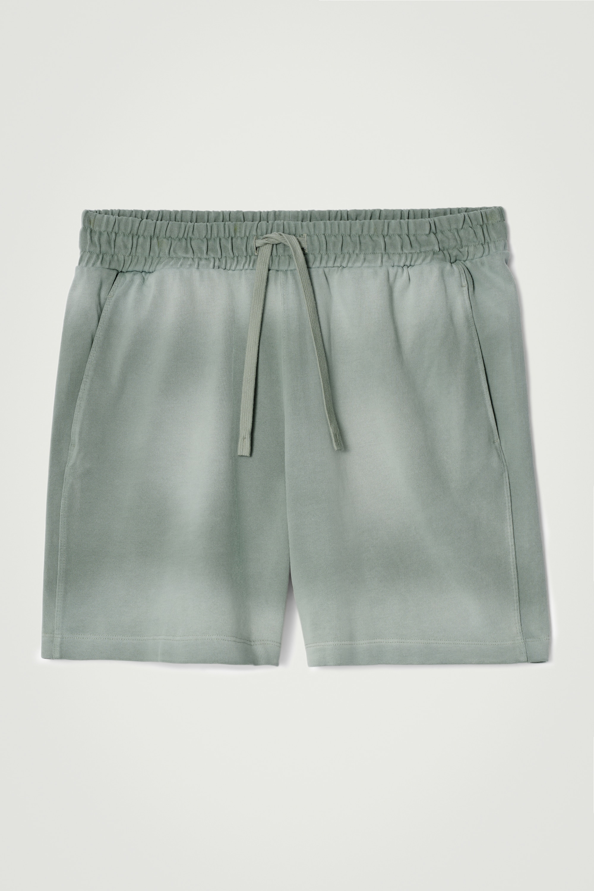 WASHED-JERSEY DRAWSTRING SHORTS - GREEN/BLACK/MOLE