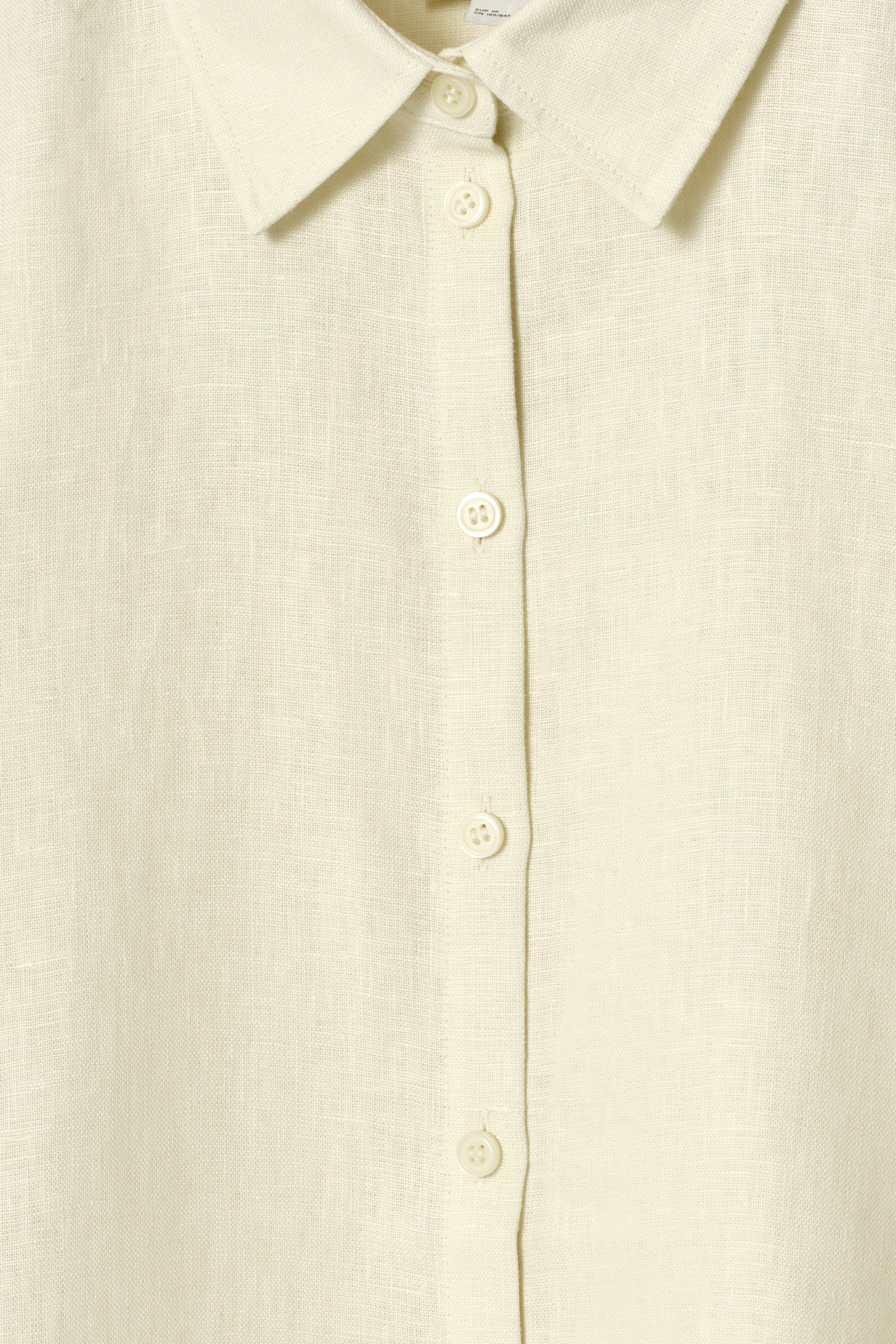 CHEMISE MANCHES COURTES SILHOUETTE CARRÉE EN LIN - JAUNE BEURRE/VERT/BLEU MARINE/BLANC - 6