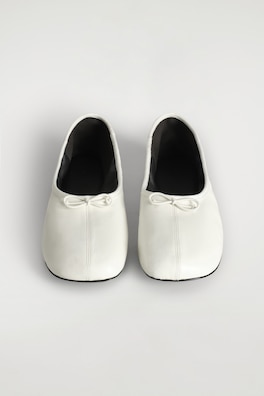 LEATHER BALLET FLATS — WHITE 2
