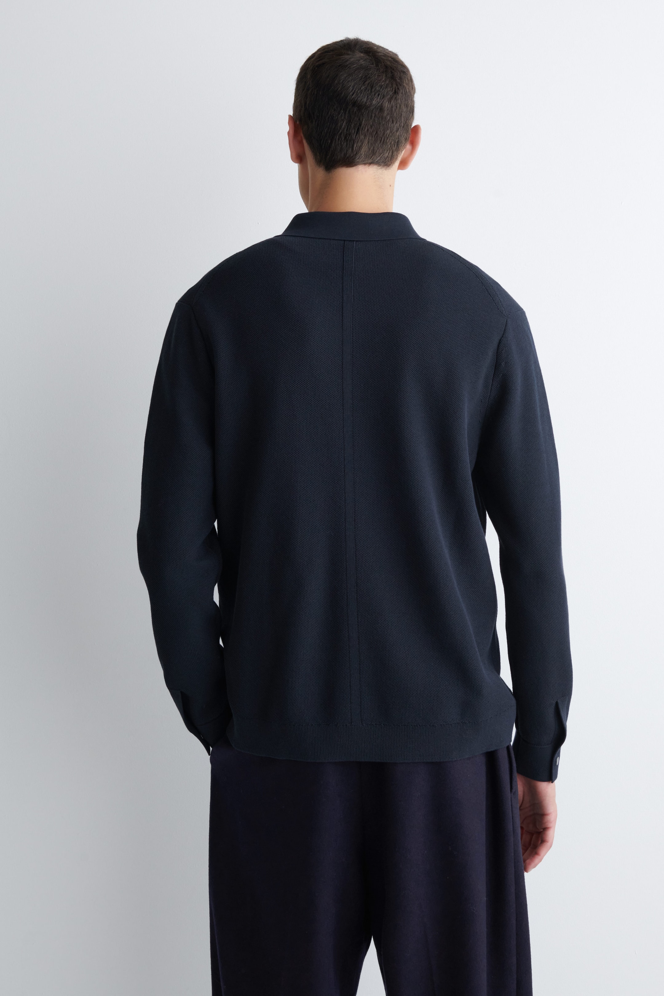 HONEYCOMB-KNIT POLO SHIRT