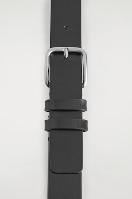 CLASSIC LEATHER BELT — BLACK / SILVER 3