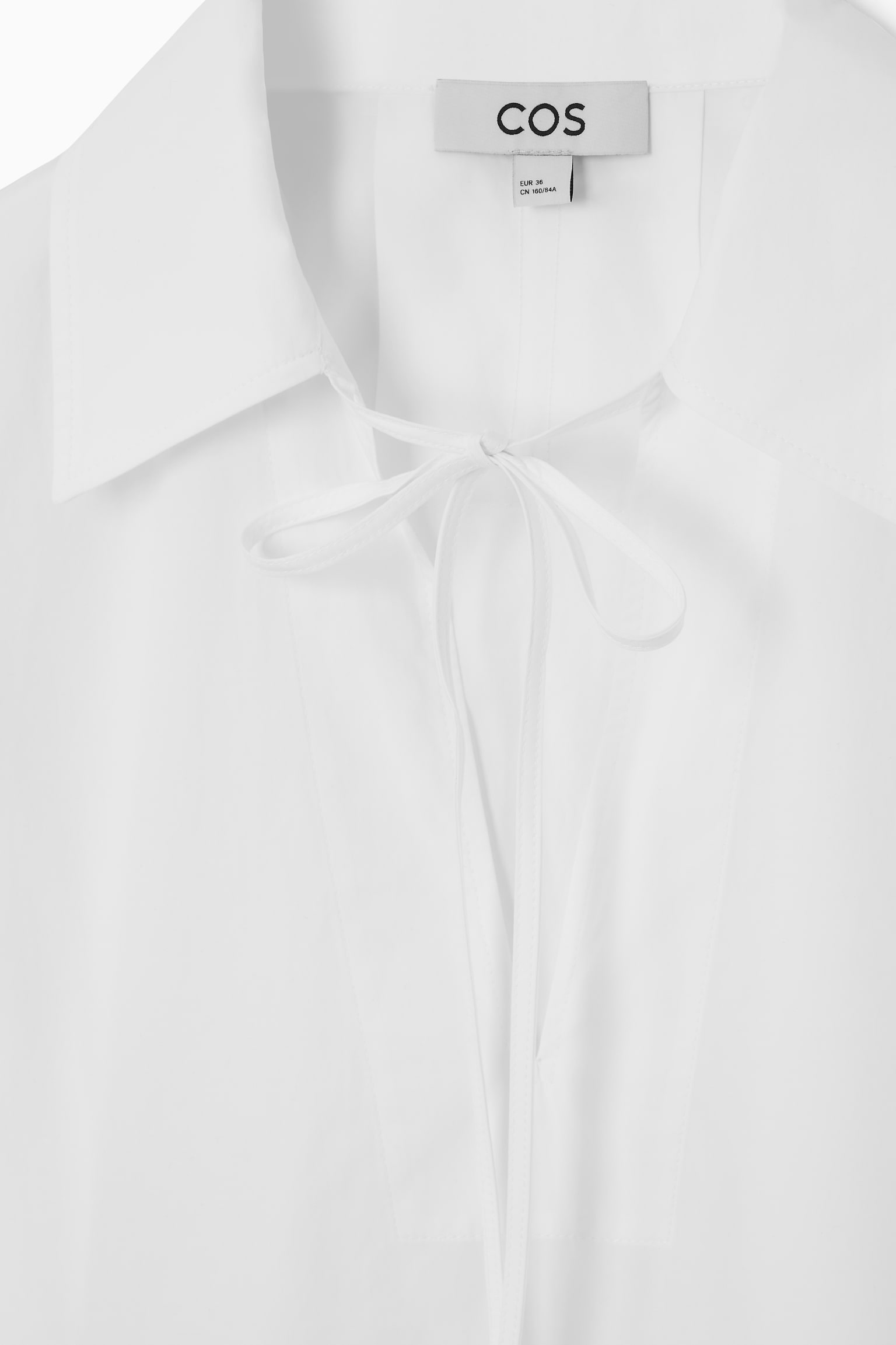 TIE-FRONT V-NECK BLOUSE - WHITE/NAVY - 2