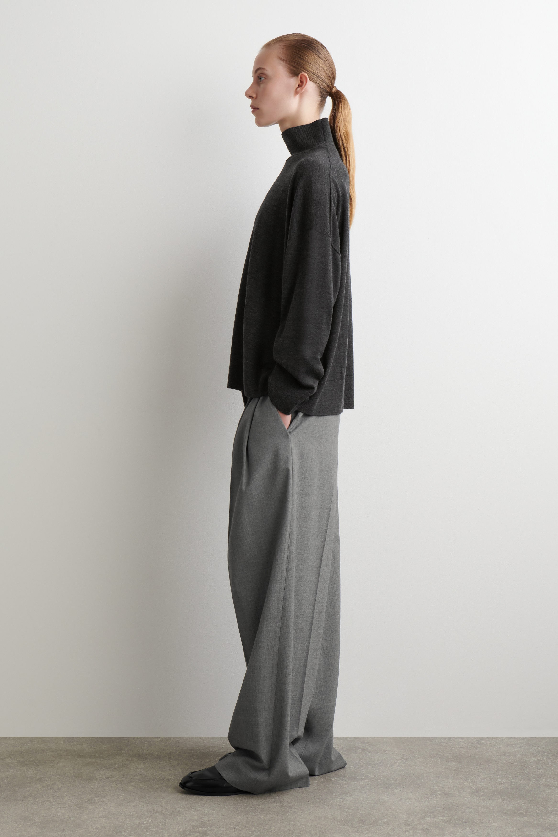 MERINO WOOL TURTLENECK SWEATER - DARK-GRAY MÉLANGE | COS US