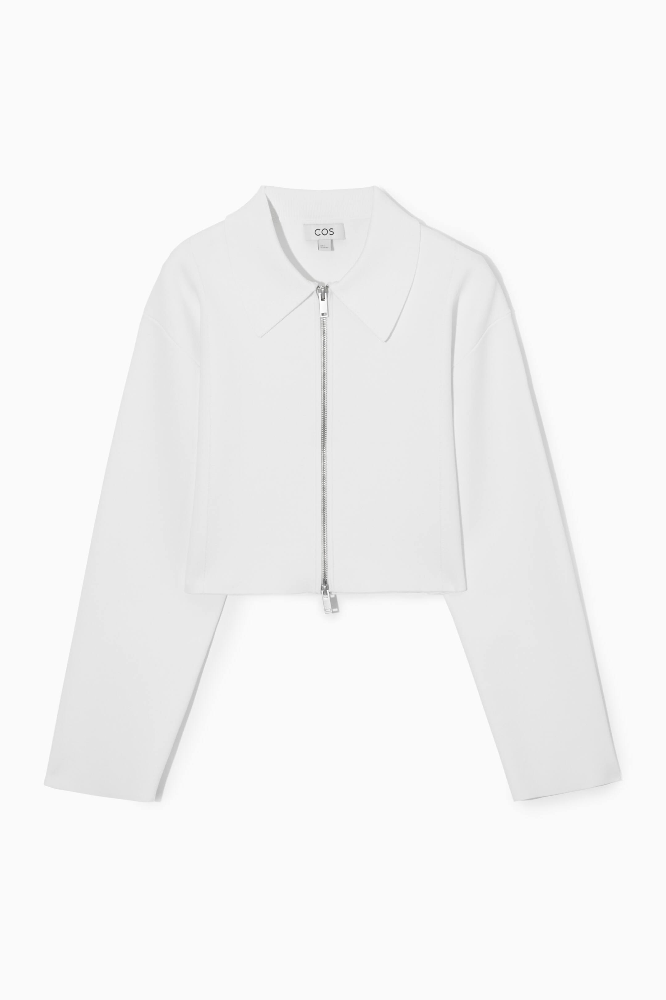 Vis større bilde: CROPPED MILANO-KNIT JACKET - WHITE - Ladies | H&M NO 1
