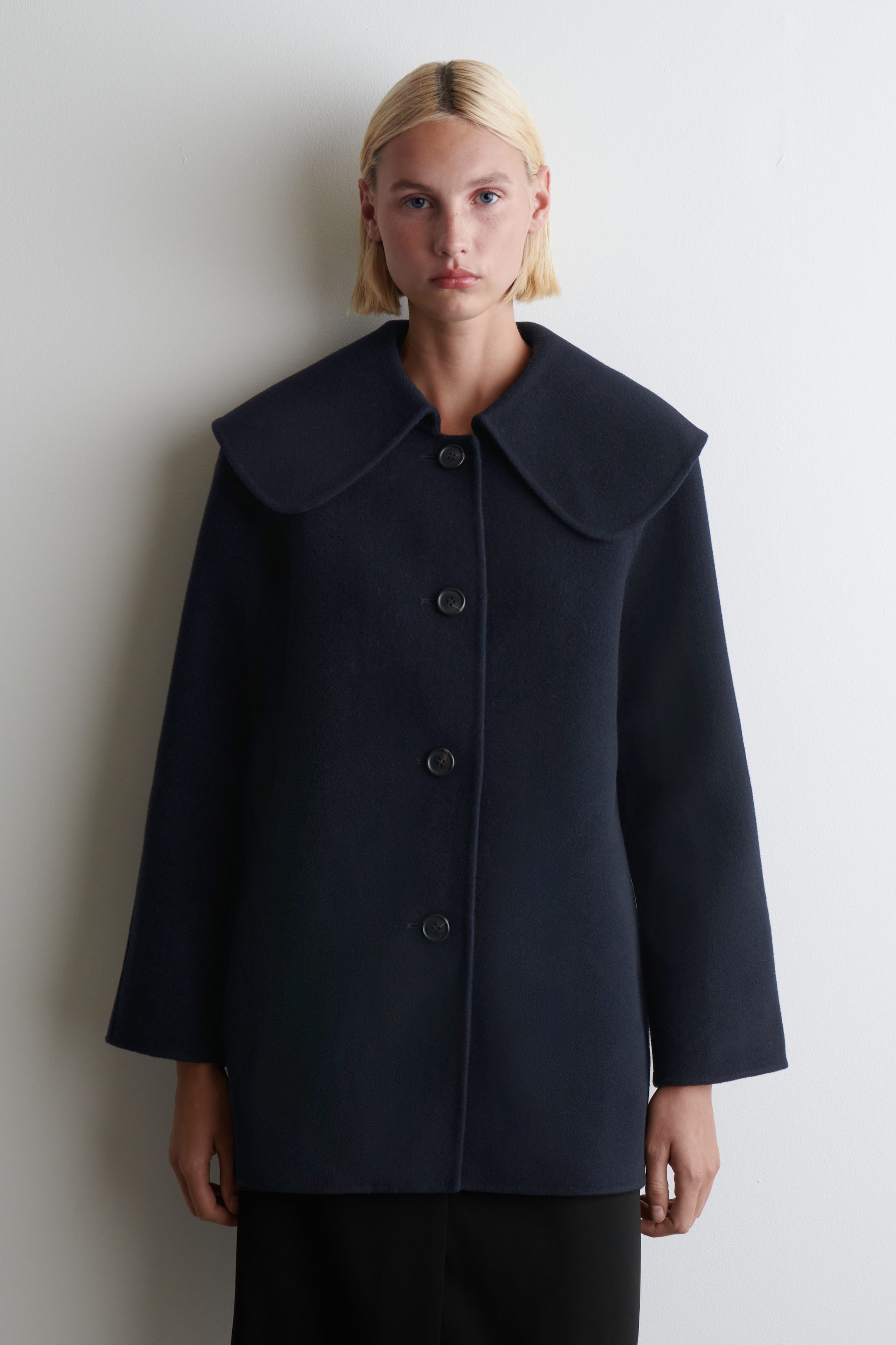 COLLARED DOUBLE-FACED WOOL JACKET