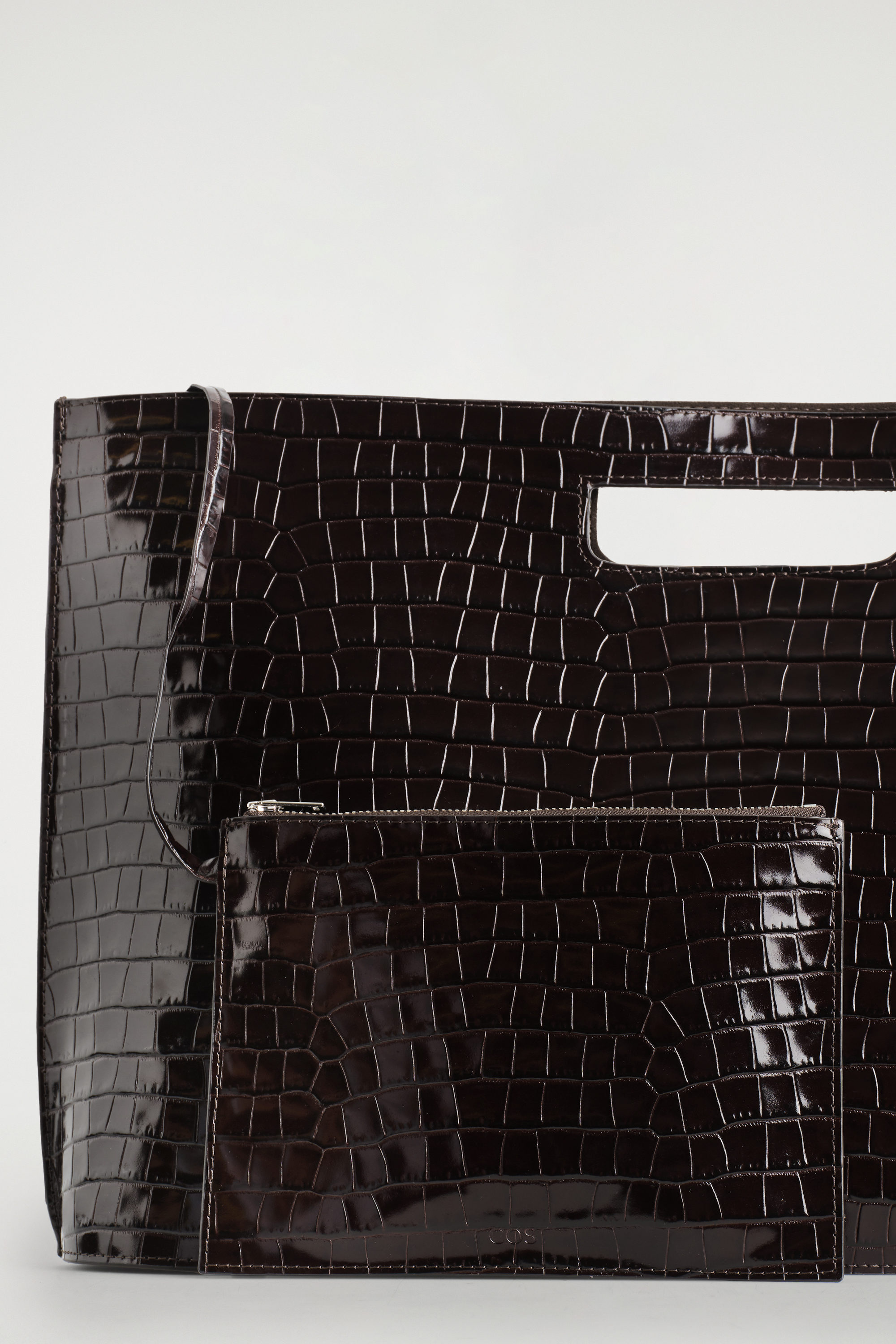 FOLIO OVERSIZED BAG - CROC-EFFECT LEATHER - BROWN | COS US