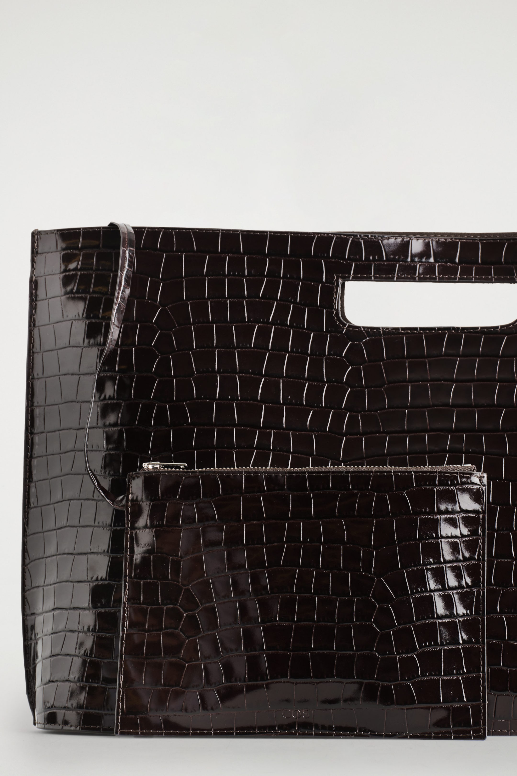 FOLIO OVERSIZED BAG - CROC-EFFECT LEATHER