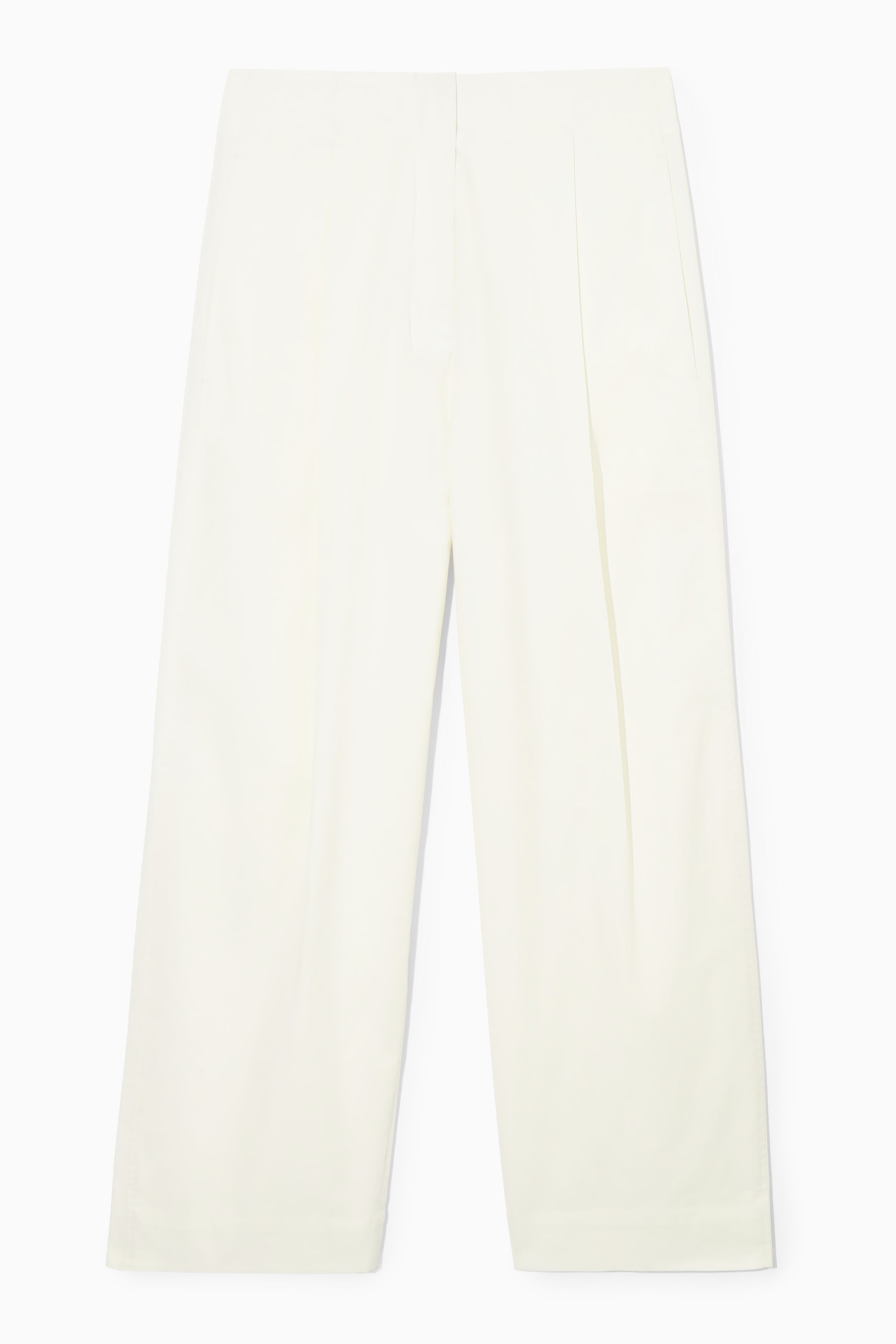 Agrandir l'image: PANTALON CHINO À PLIS SERGÉ STYLE BARREL - ÉCRU - FEMME | H&M CH 1