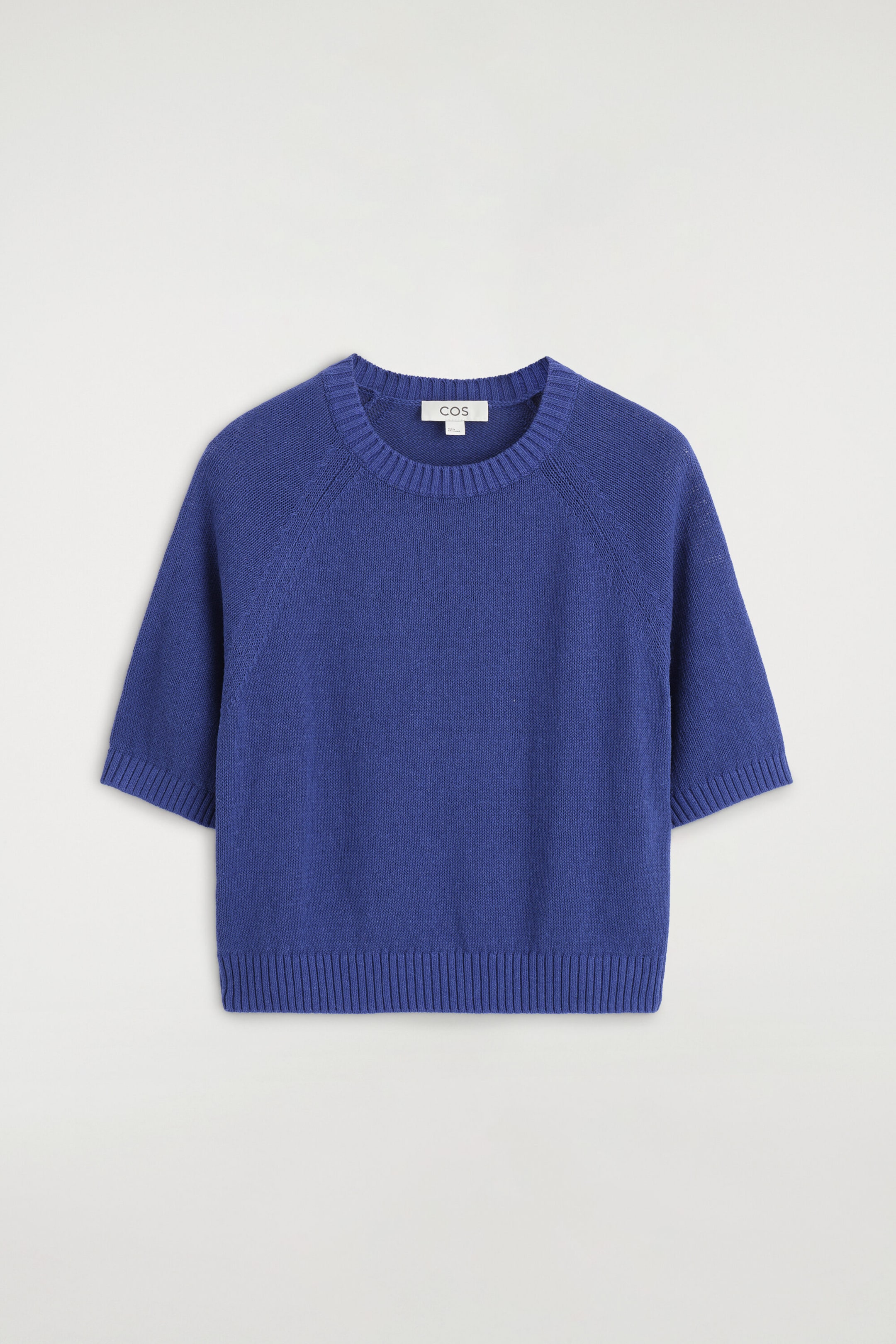 SHRUNKEN KNITTED LINEN T-SHIRT