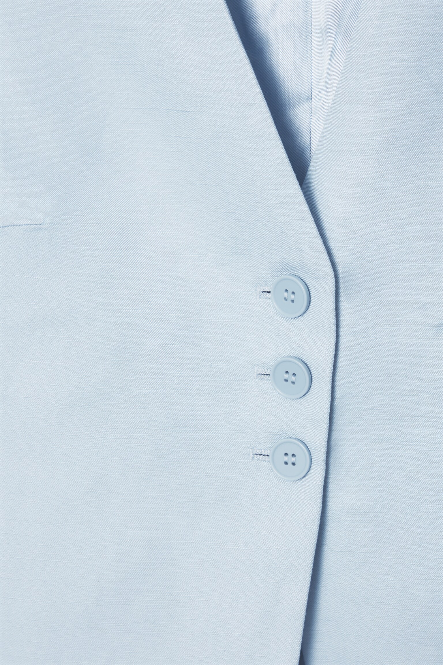 LONGLINE LINEN-BLEND WAISTCOAT - LIGHT BLUE - 2