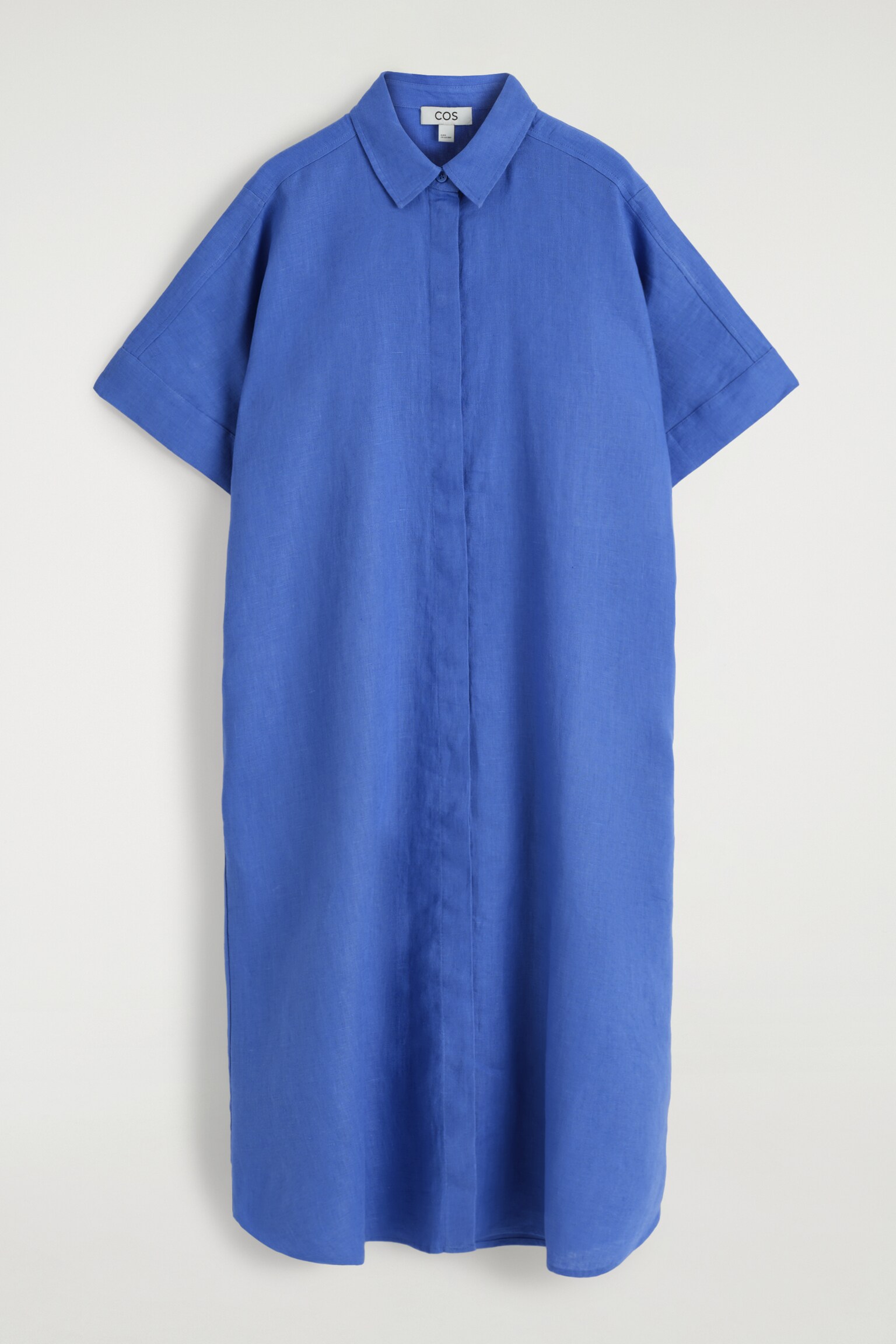 ROBE-CHEMISE MIDI EN LIN - BLEU/NOIR - 2