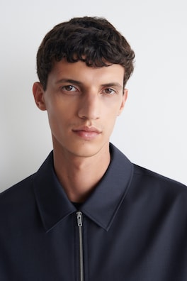TAILORED WOOL ZIP-UP JACKET — BLUE 5