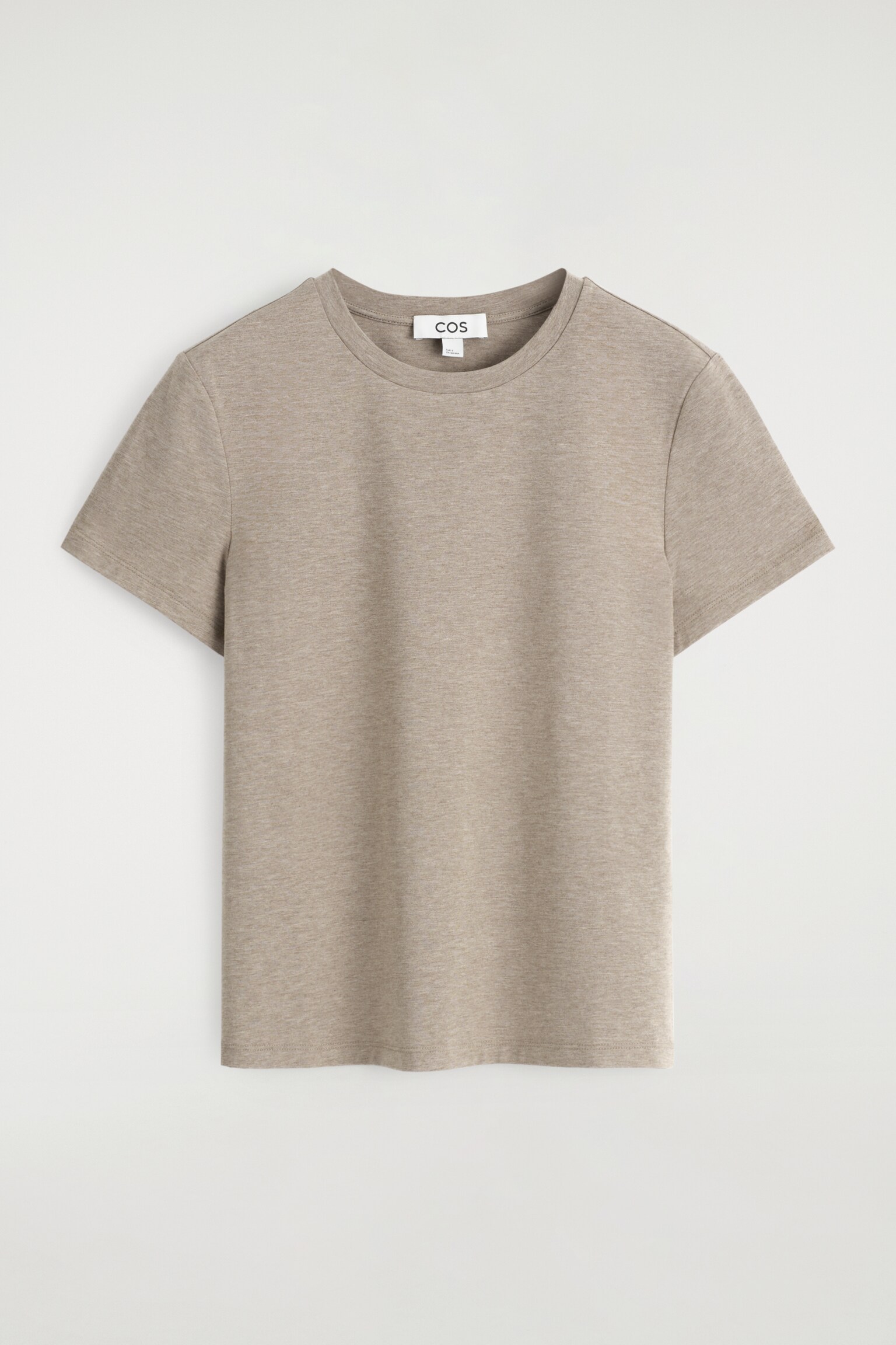 CAMISETA AJUSTADA DE MANGA CORTA - AVENA JASPEADO/NEGRO/BLANCO - 2