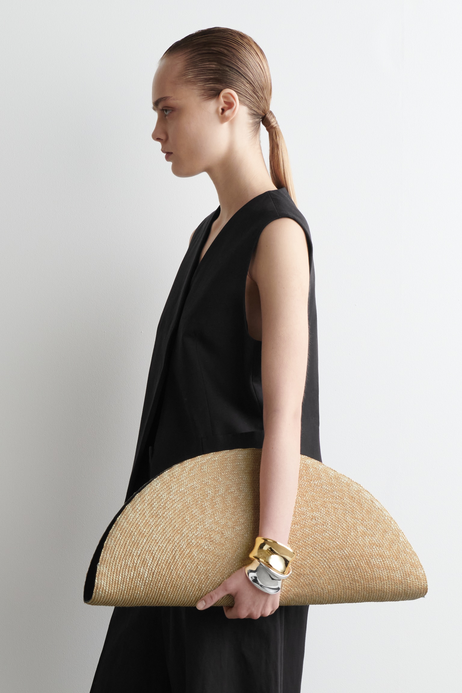 POCHETTE SOLEIL OVERSIZE - PAILLE - BEIGE