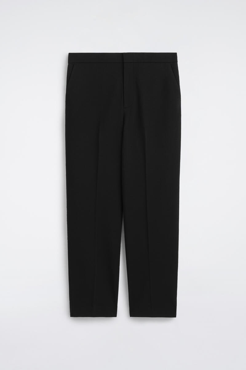 Wool-Jersey Relaxed-Fit Straight-Leg Pants