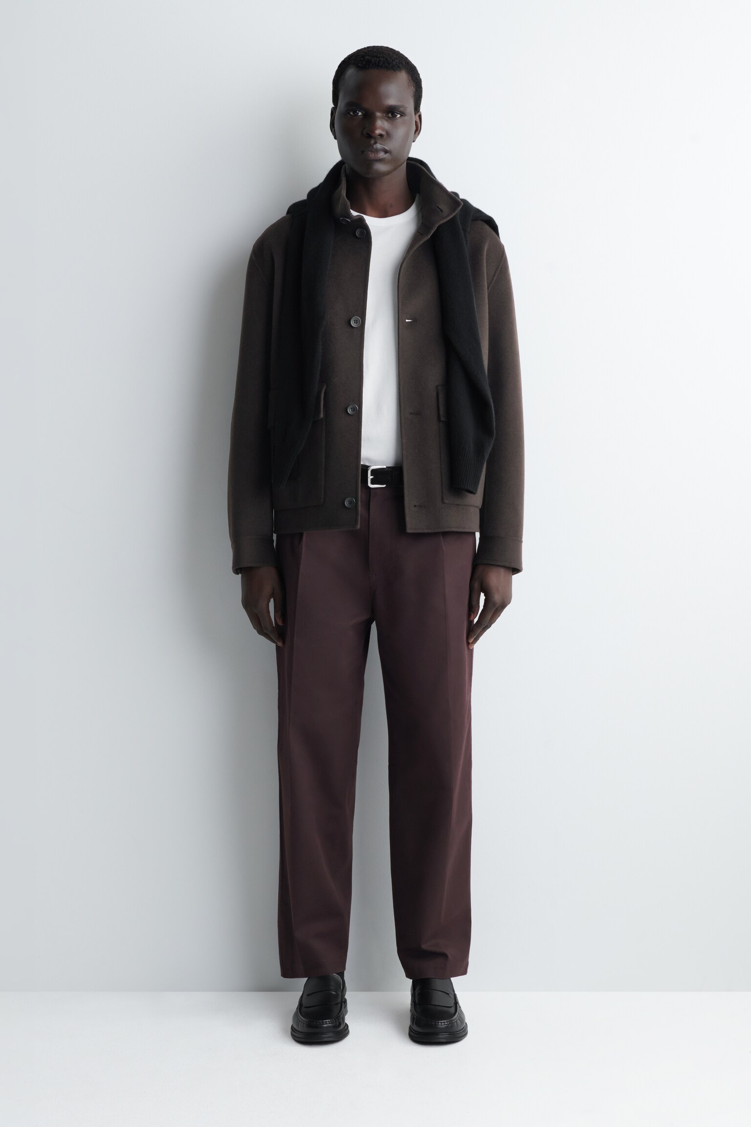 BRUSHED-COTTON T-SHIRT - WHITE/BLACK/NAVY/BEIGE - 10