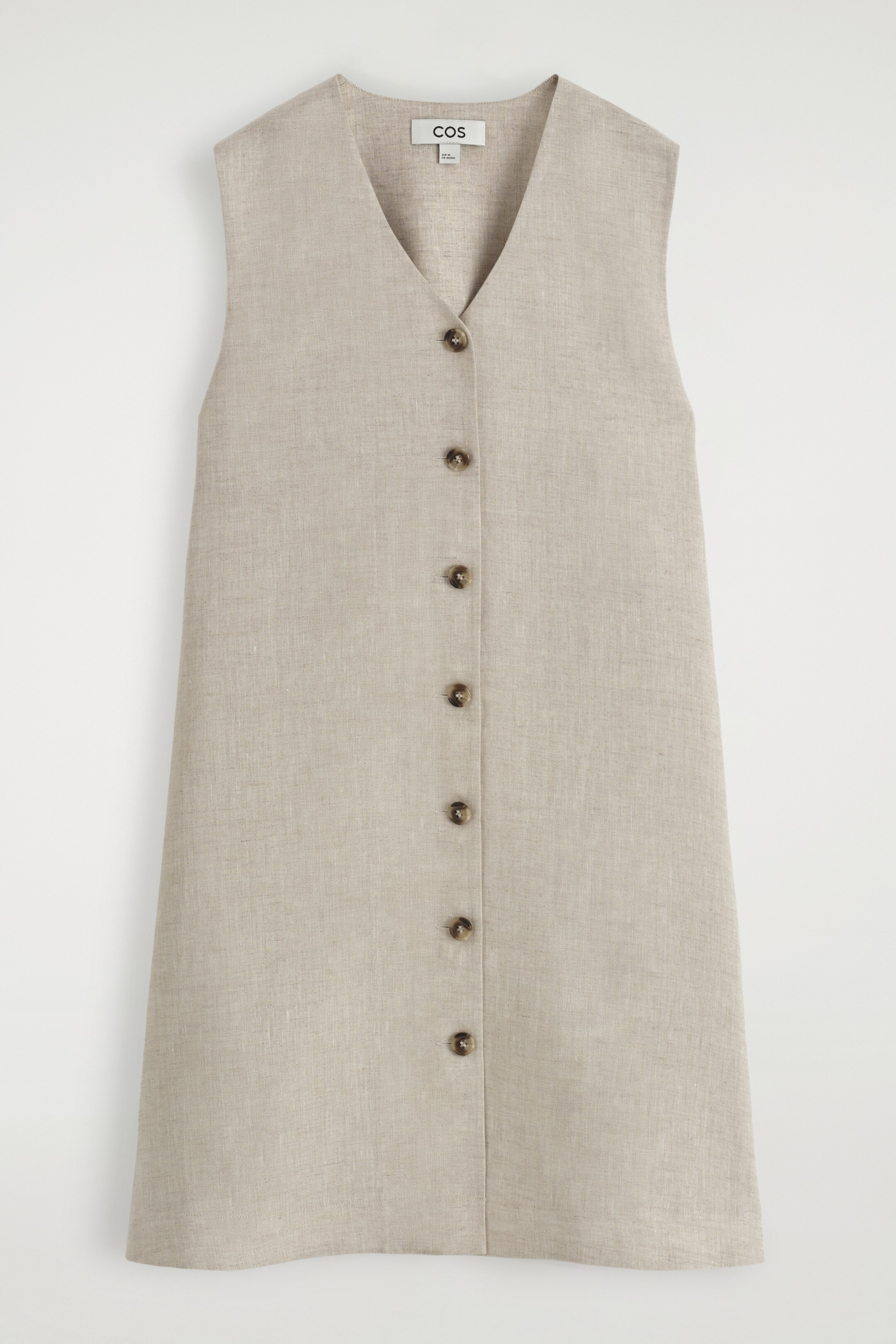 Vezi imaginea mai mare: ROCHIE MINI DIN IN CU NASTURI - FULGI DE OVĂZ - FEMEI | H&M RO 5