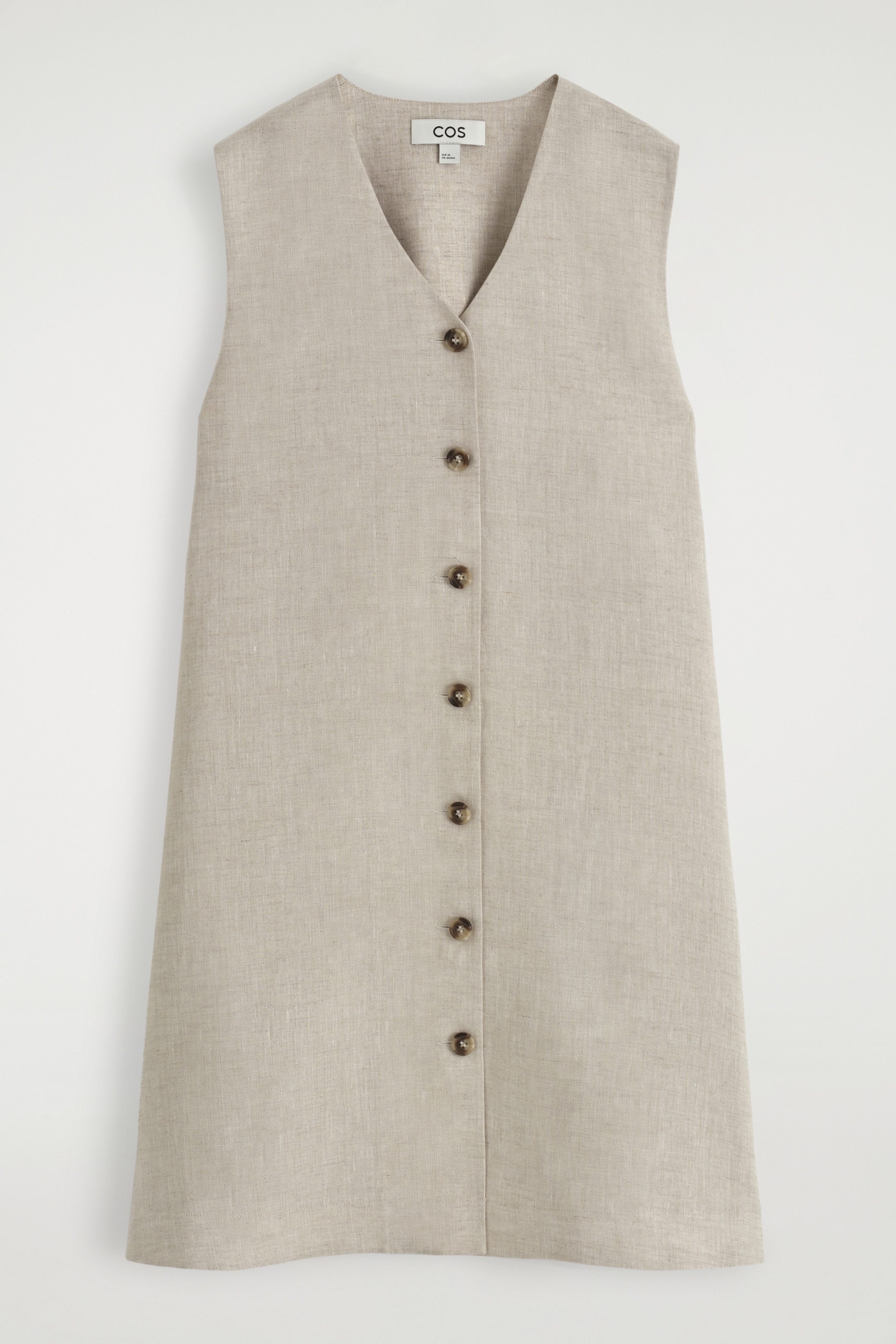 Ingrandisci l'immagine: BUTTONED LINEN MINI DRESS - OATMEAL - DONNA | H&M CH 5