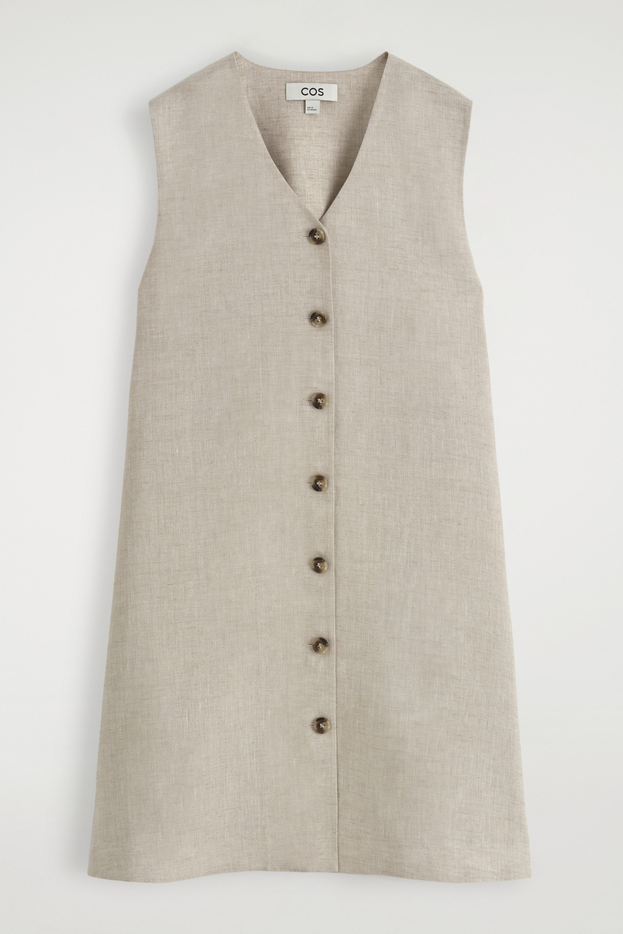 cos french toile linen dress COS French Toile linen collection halterneck maxi dress white and blue size  6