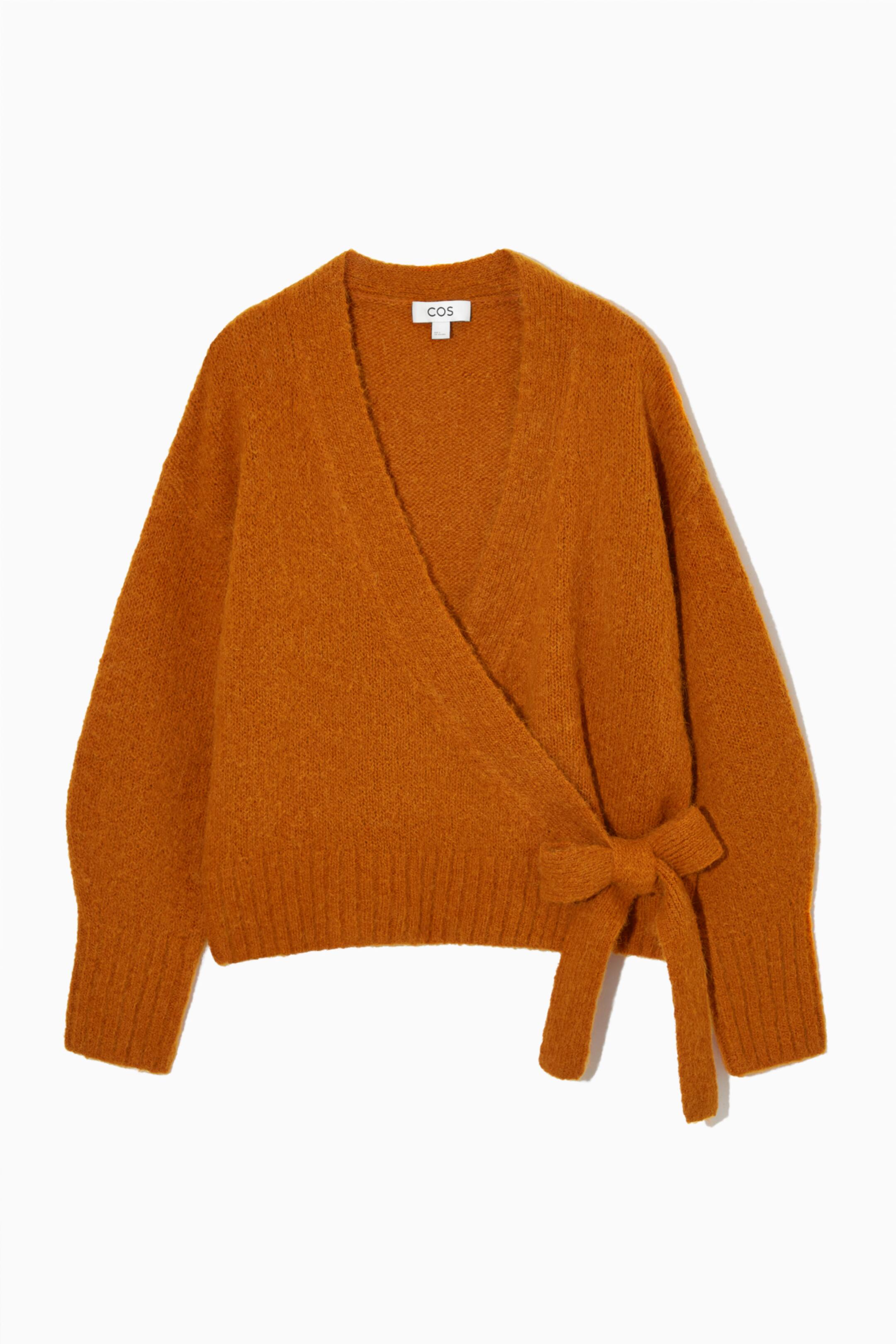 Grösseres Bild ansehen: STRICKJACKE AUS WOLL-MIX IN WICKELOPTIK - Burnt Orange - DAMEN | H&M CH 1