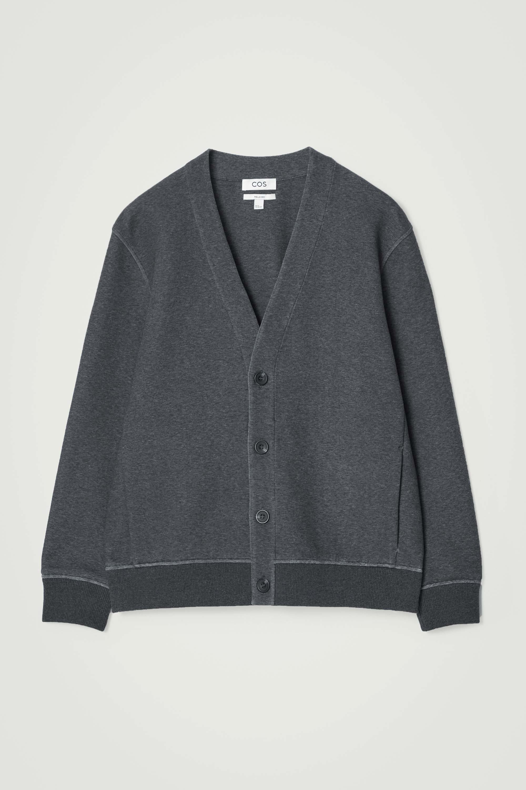 SCUBA-JERSEY V-NECK CARDIGAN - GREY | COS