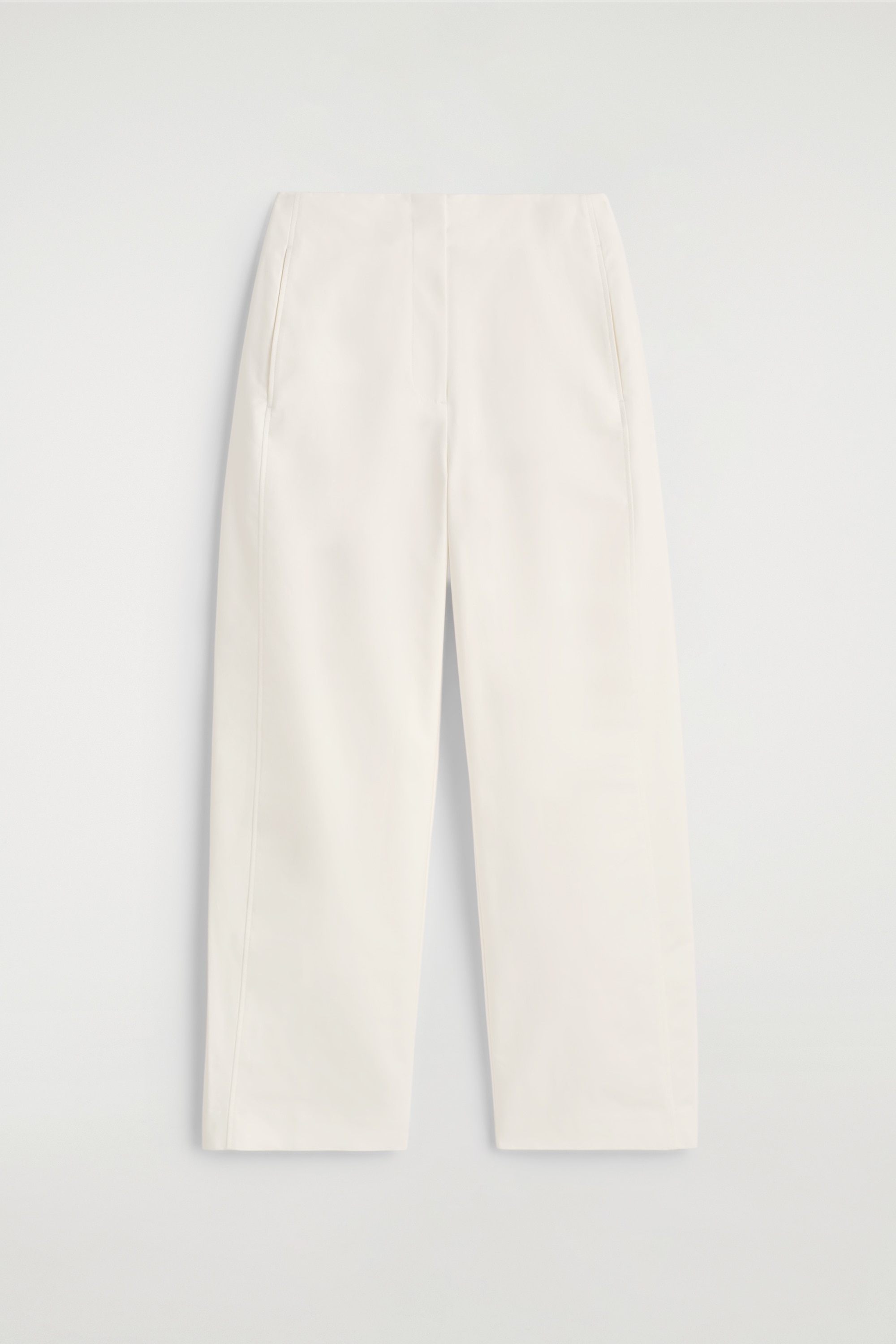 PIMA COTTON BARREL-LEG TROUSERS - WHITE/BLACK