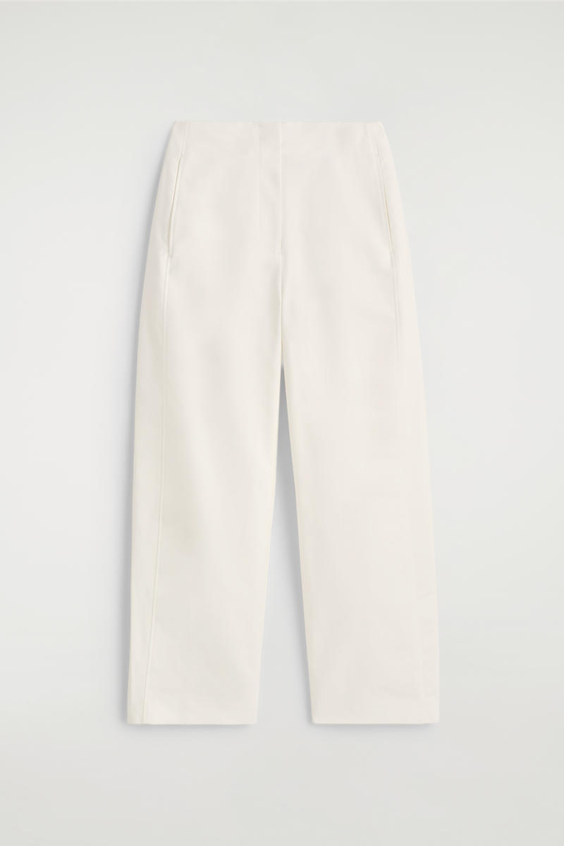 Cos Pima Cotton Barrel-leg Pants In White