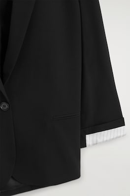 TWILL SINGLE-BREASTED BLAZER — BLACK 9