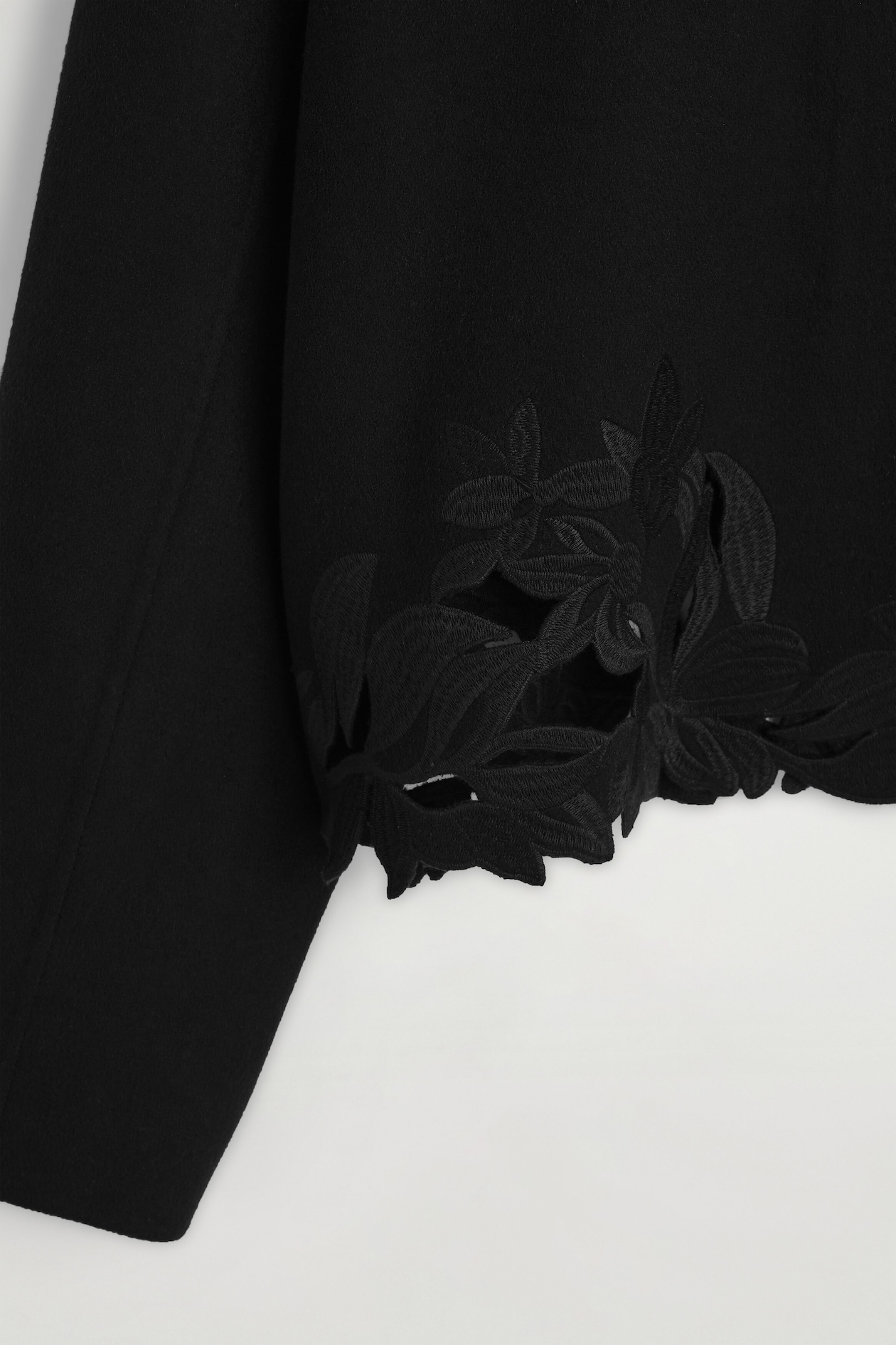EMBROIDERED DOUBLE-FACED WOOL JACKET — CARBON