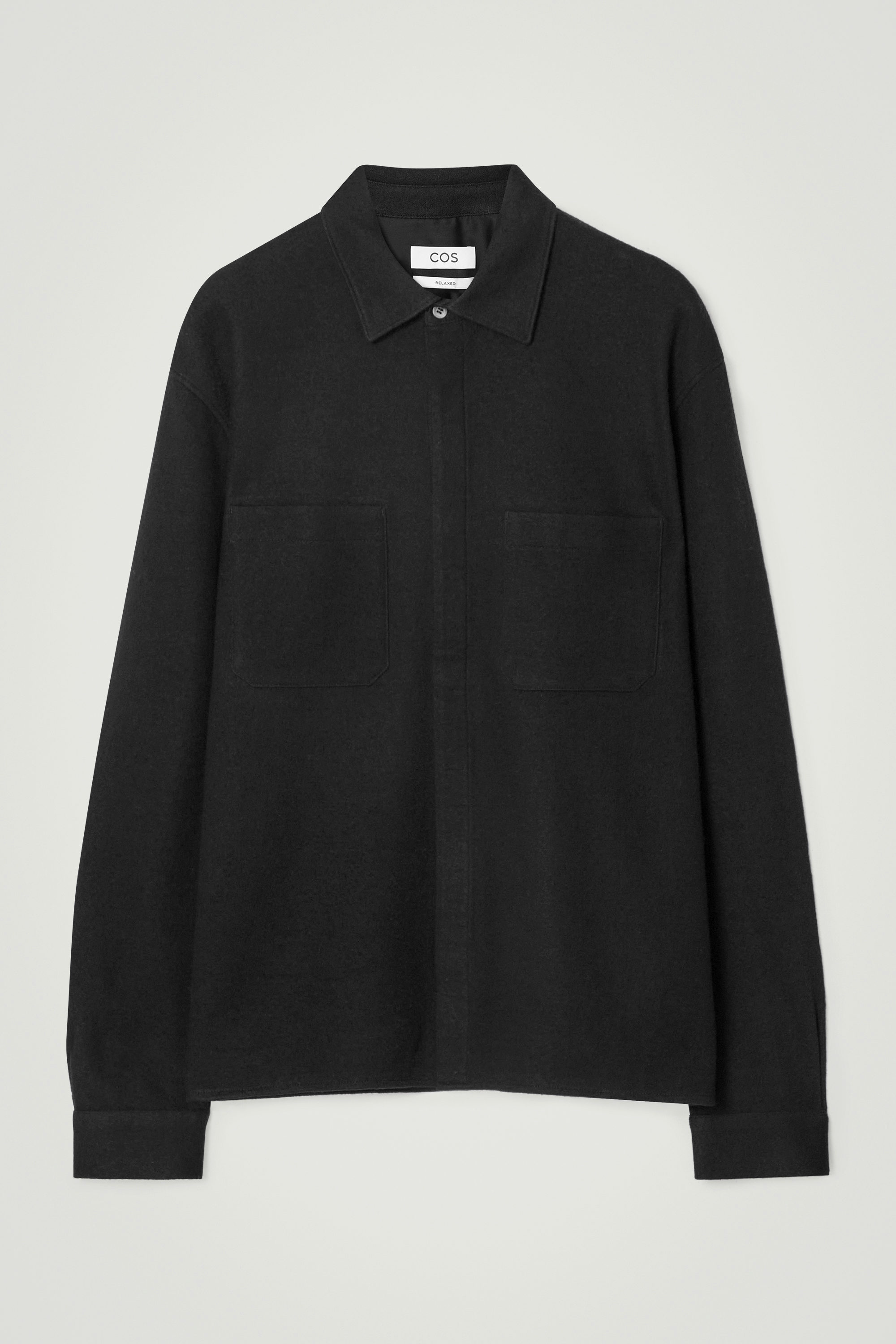 RELAXED BOILED-WOOL OVERSHIRT - BLACK | COS US