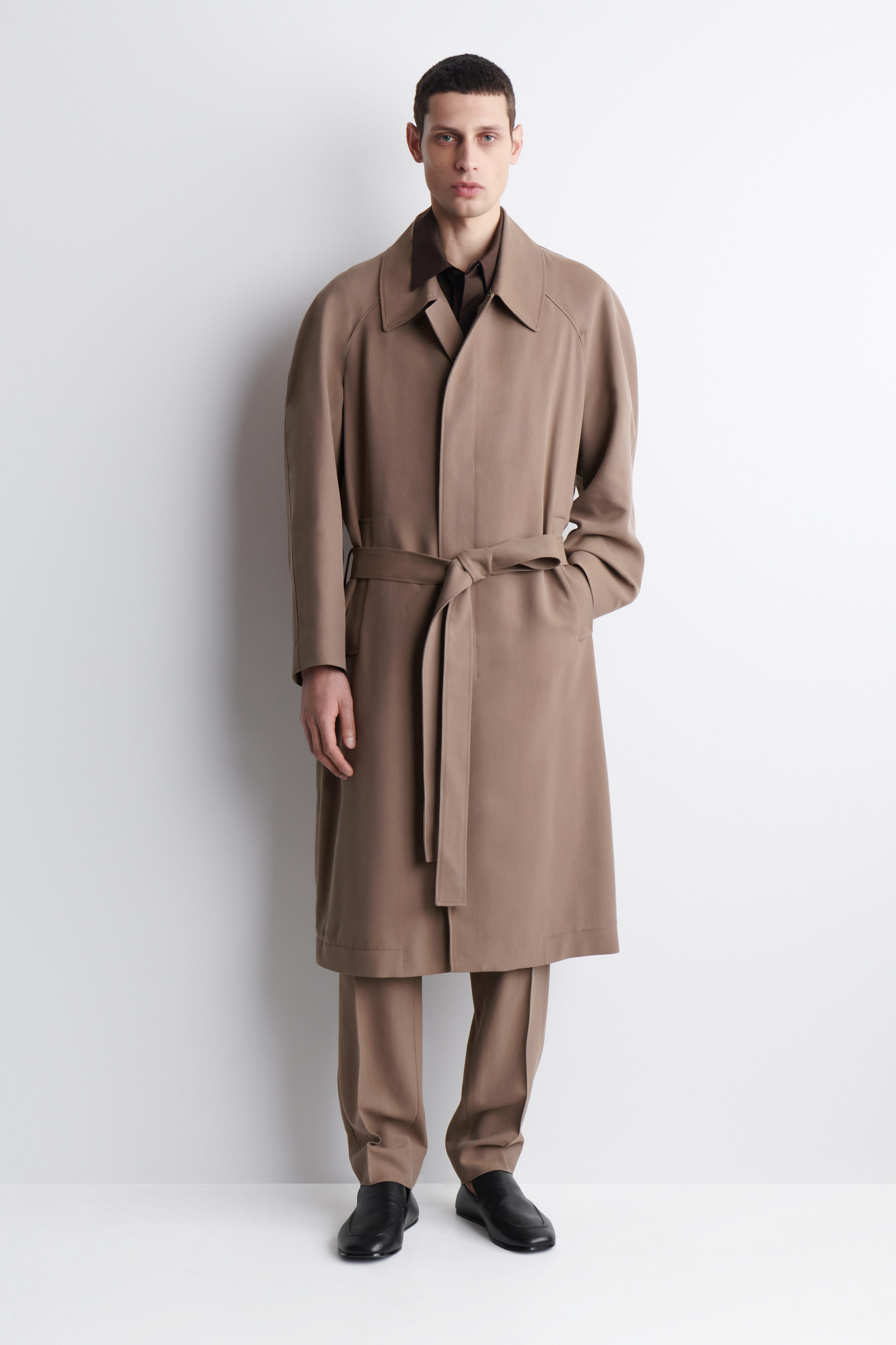 FLUID TWILL CAR COAT - BISCUIT | COS CA