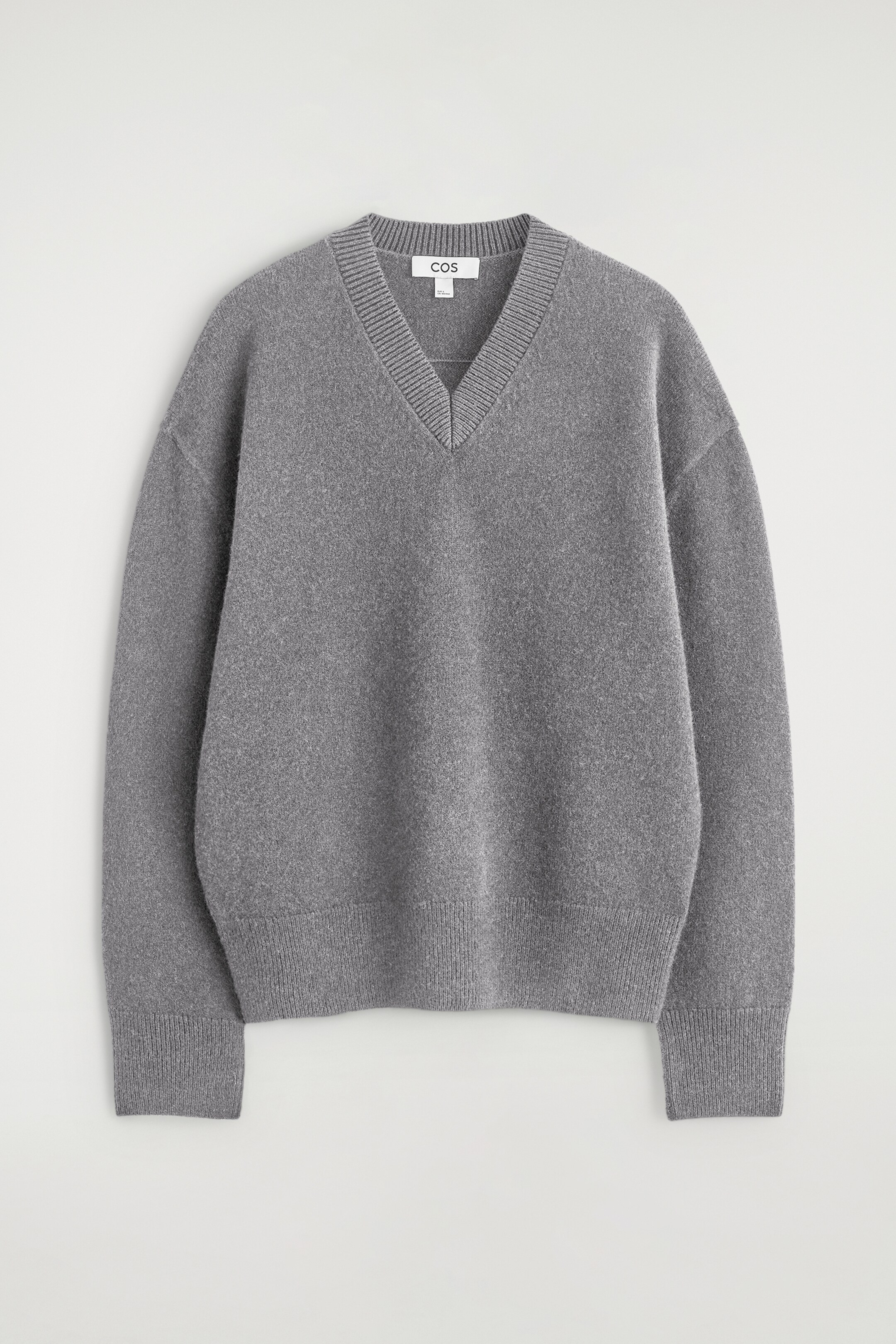 Ingrandisci l'immagine: ROUNDED WOOL V-NECK JUMPER - GREY MÉLANGE - DONNA | H&M CH 6