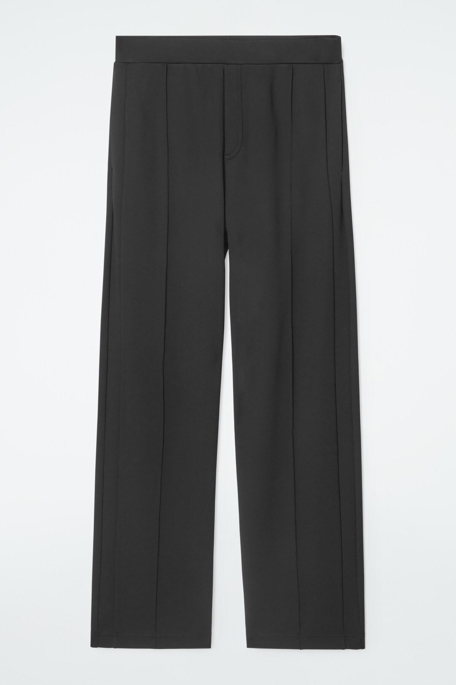 HOSE MIT GERADEM BEIN UND BIESEN - SCHWARZ