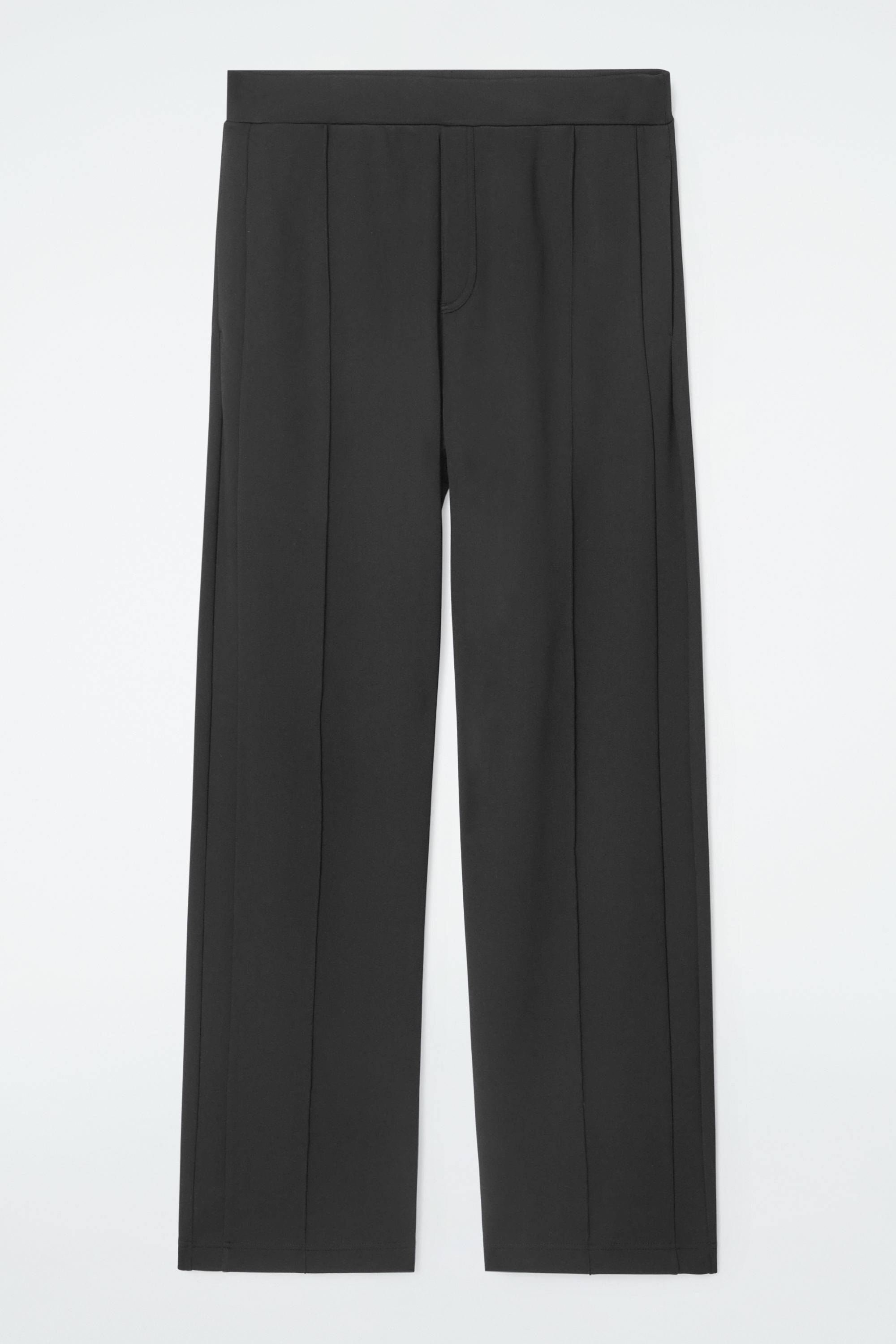 PINTUCKED STRAIGHT-LEG PANTS - BLACK | COS