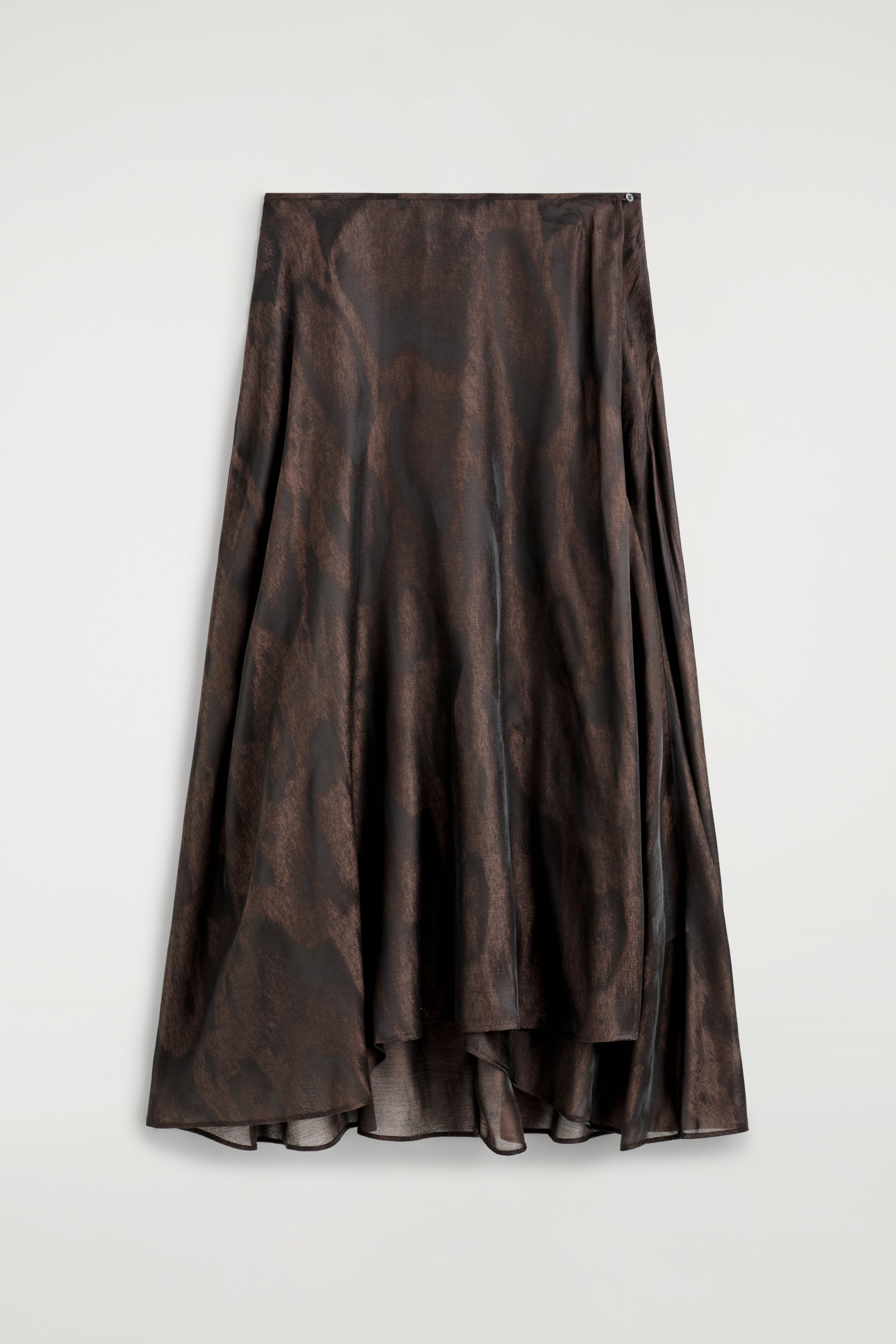 JACQUARD HANDKERCHIEF MIDI SKIRT - BROWN / ANIMAL EFFECT/CREAM