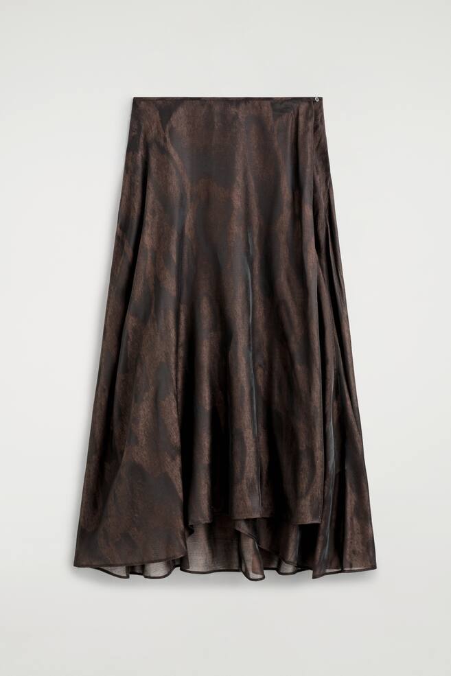 JACQUARD HANDKERCHIEF MIDI SKIRT - BROWN / ANIMAL EFFECT/CREAM - 1