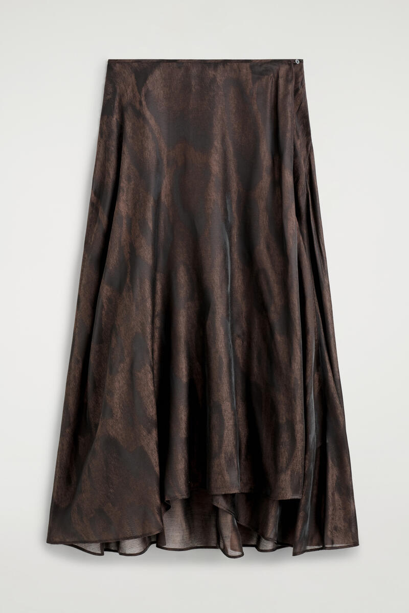 COS Jacquard Handkerchief Midi Skirt Brown Women's Size 44