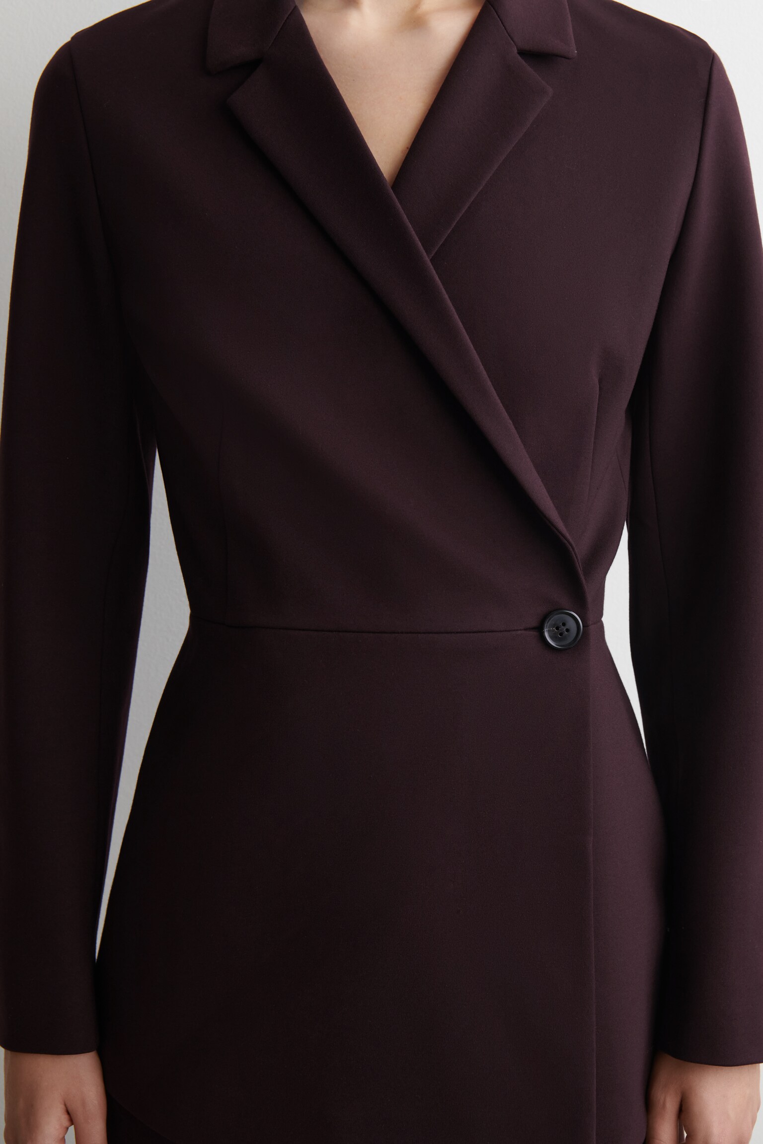 FLIESSENDER BLAZER MIT WICKELFRONT - BURGUNDERROT - 3