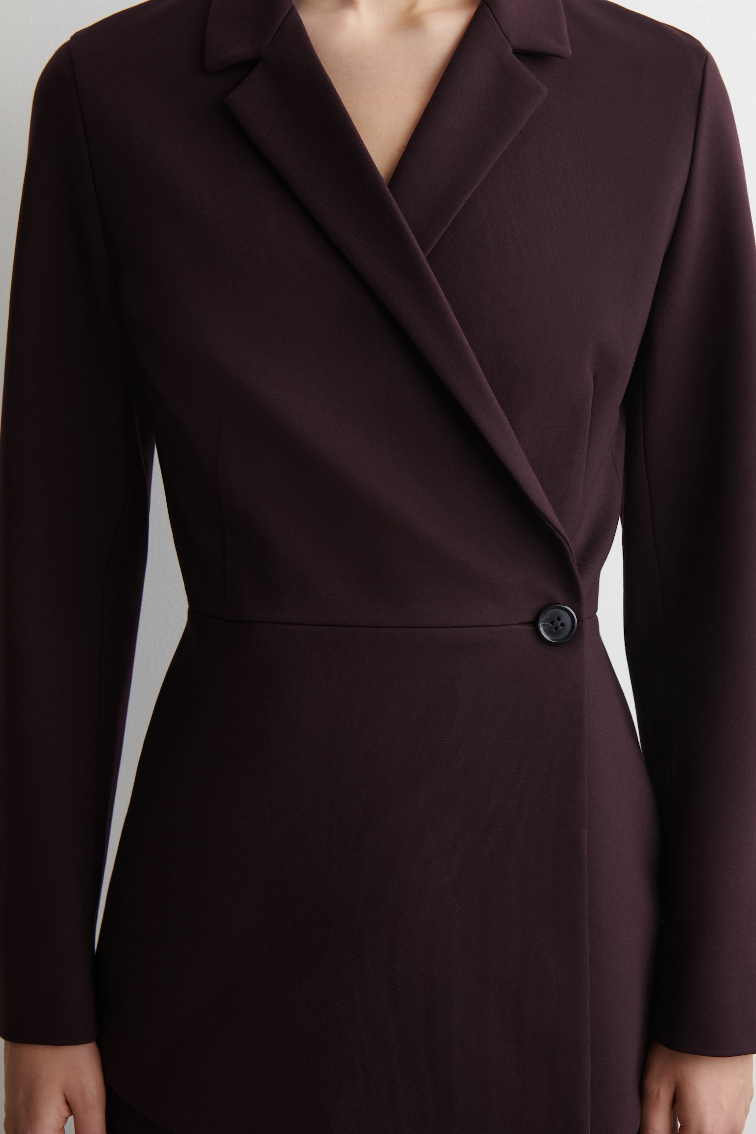 FLUID MILANO WRAP-FRONT BLAZER - BURGUNDY - 4