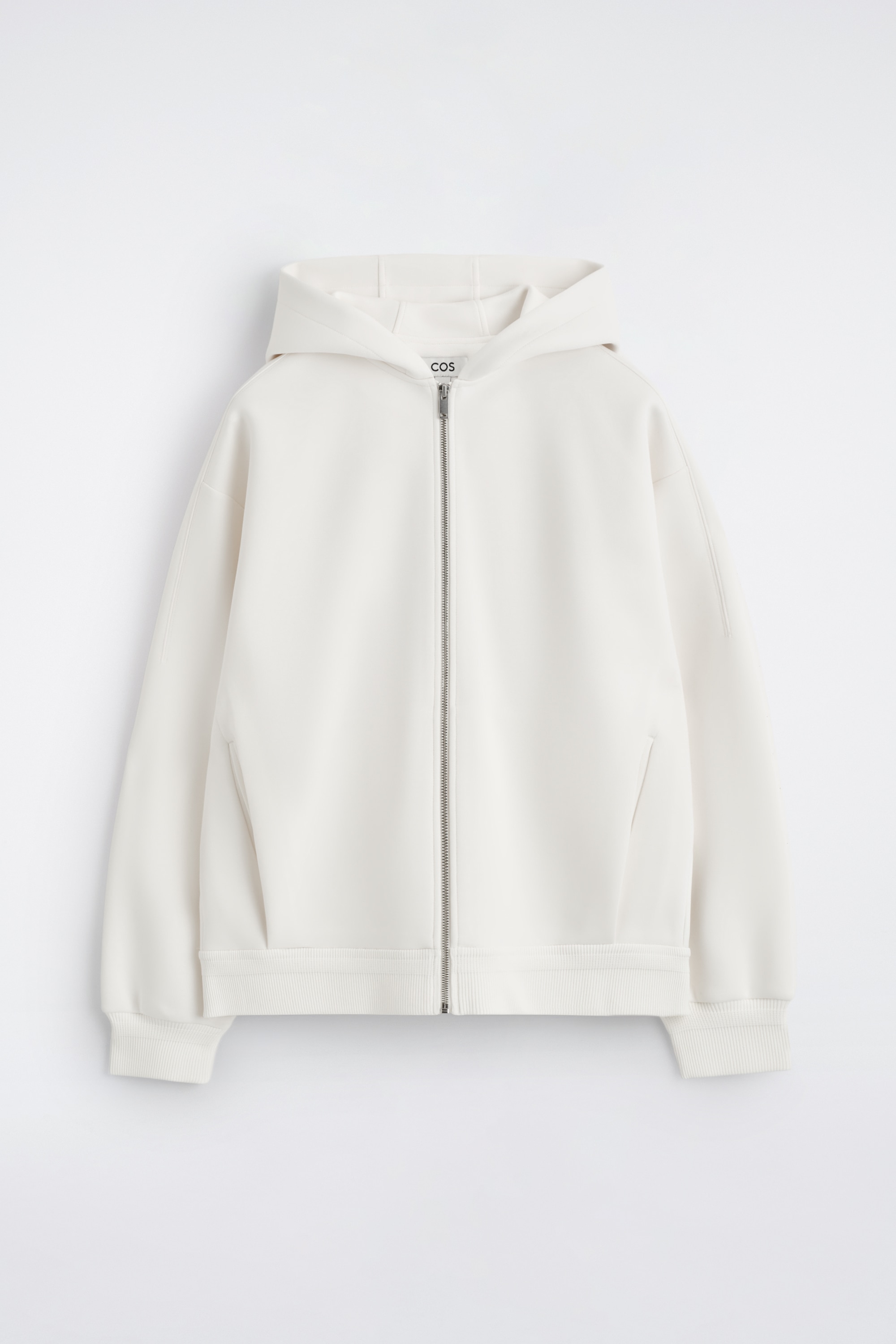 KAPUZENPULLOVER AUS BAUMWOLL-PIQUÉ - CREMEWEISS/BEIGE