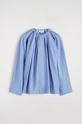VOLUMINOUS PLEATED BLOUSE — BLUE 7
