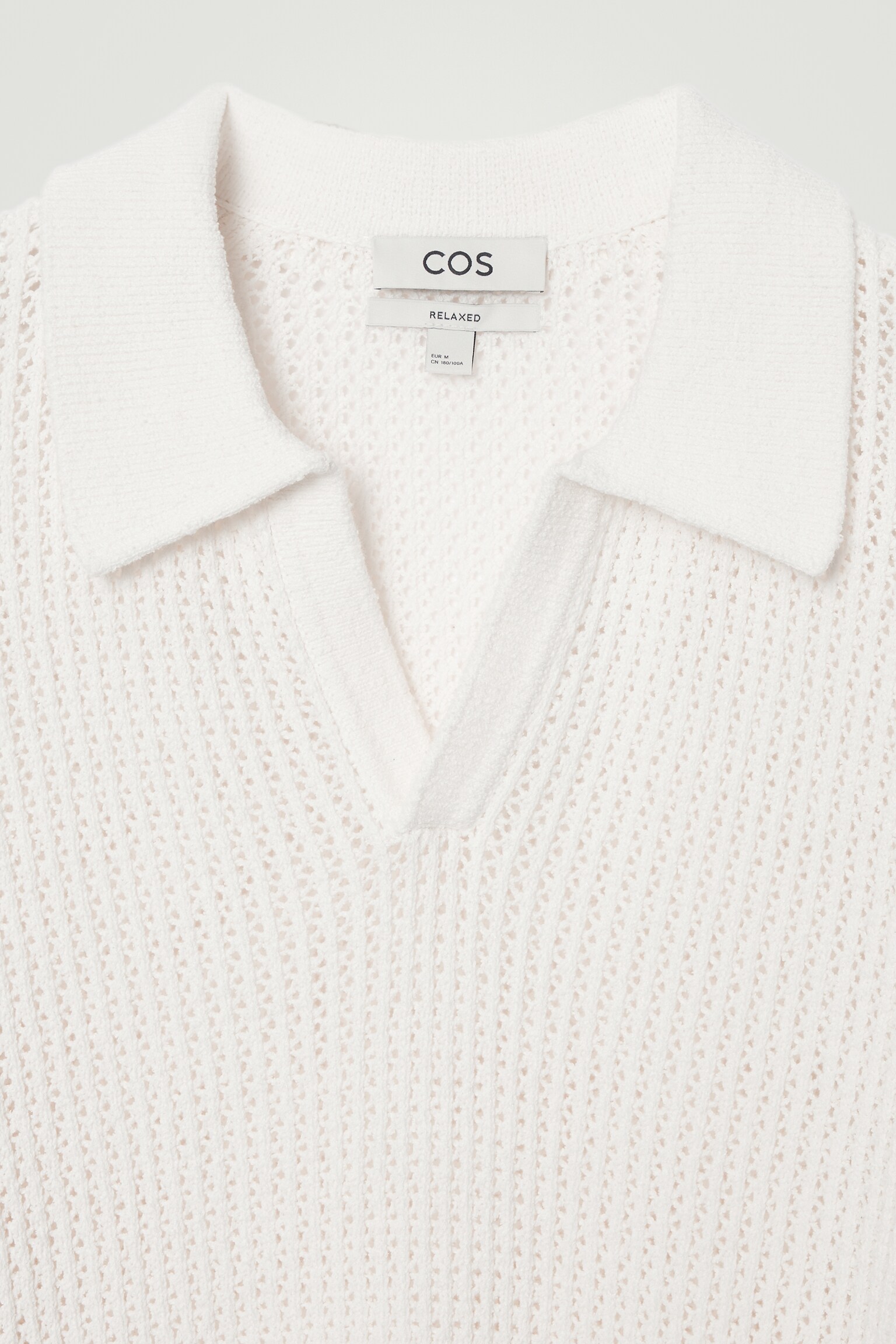 OPEN-KNIT POLO SHIRT - OFF-WHITE/BRIGHT BLUE - 2