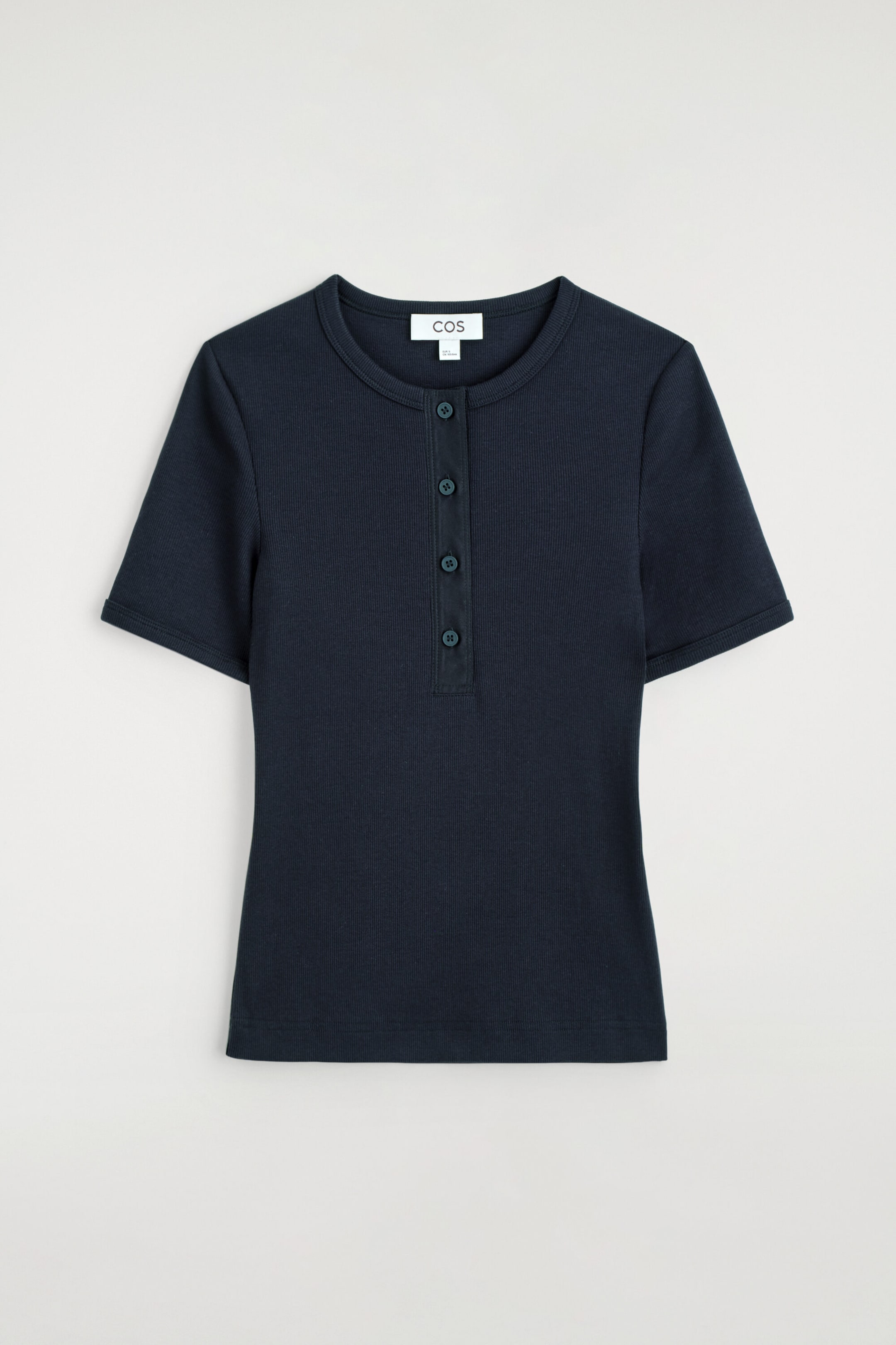 RIBBED HENLEY T-SHIRT