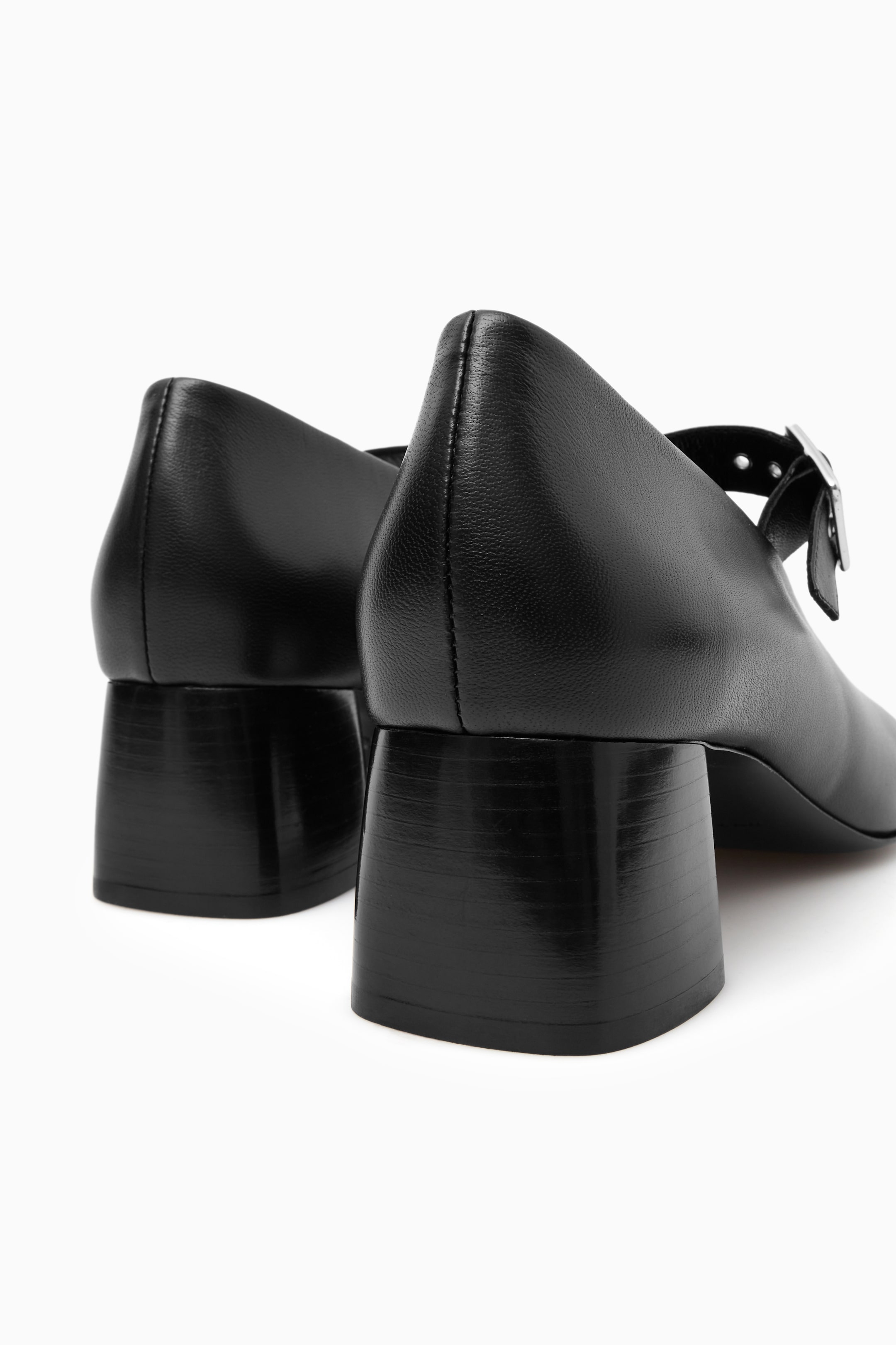 Grösseres Bild ansehen: MARY JANES AUS LEDER MIT BLOCKABSATZ - SCHWARZ - DAMEN | H&M CH 2
