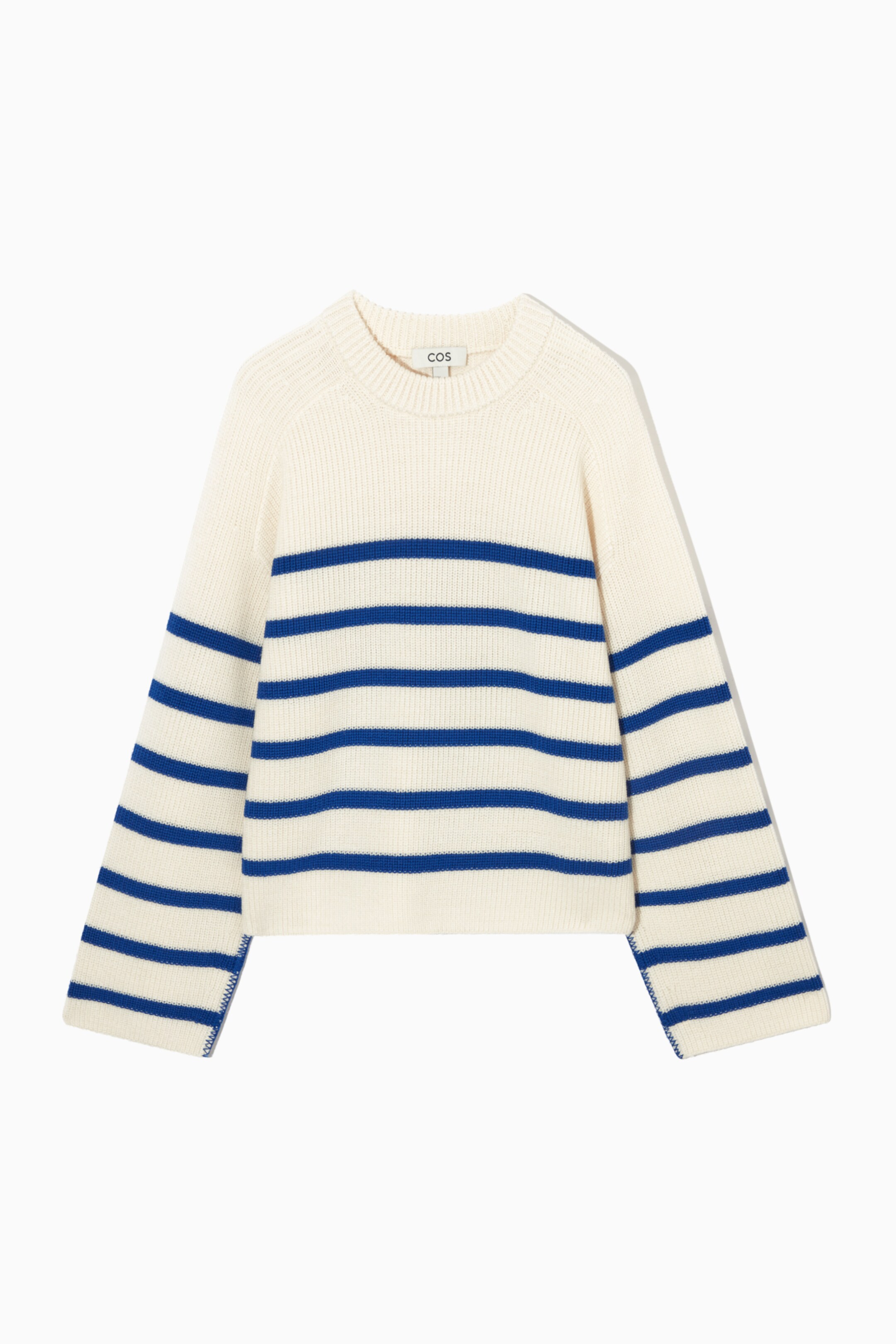 Visa större bild: RANDIG TRÖJA I MERINOULL - VIT/BLÅ-RANDIG - DAM | H&M FI 1