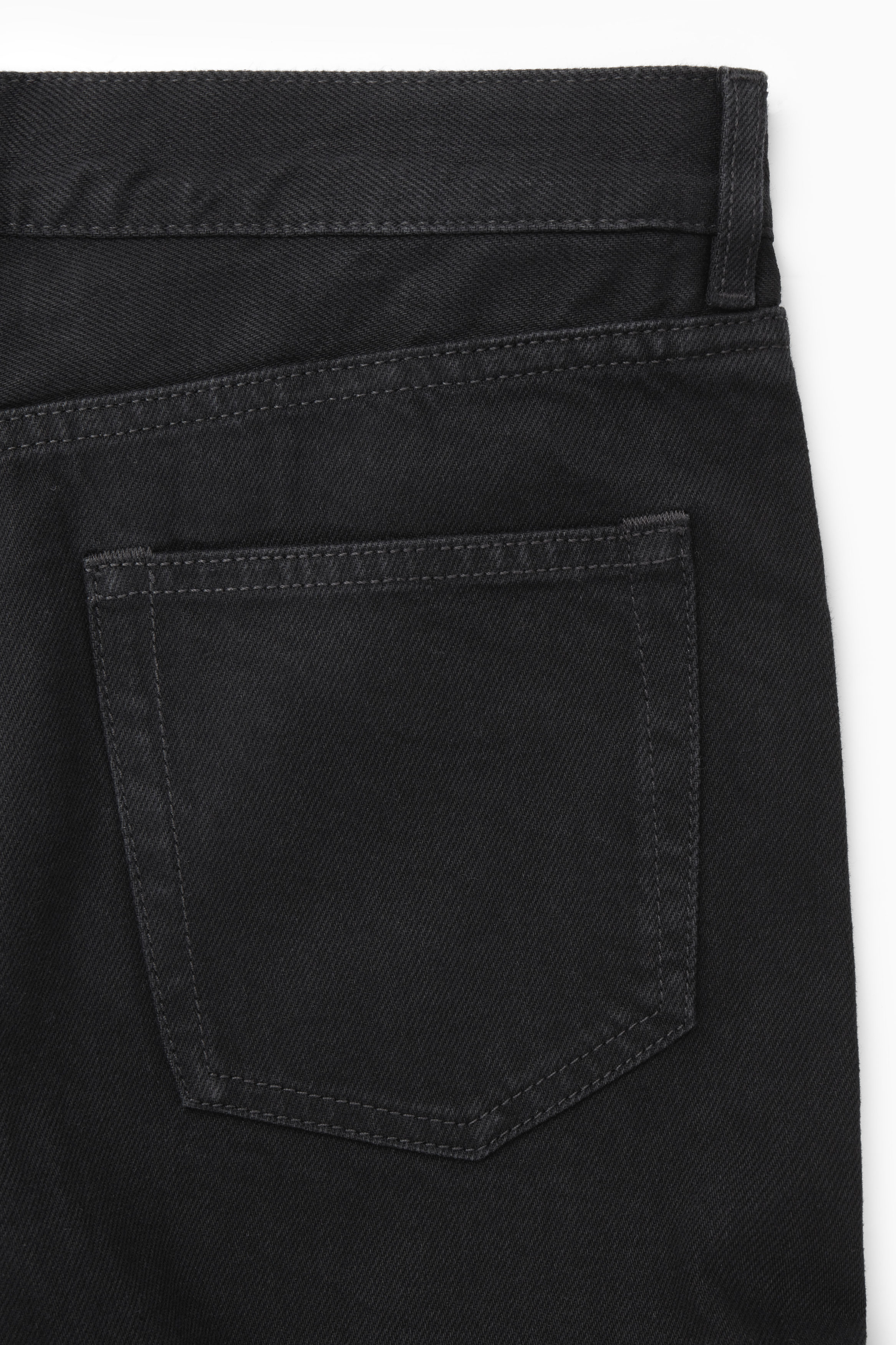 【COSYHARU】Slab Detail Semi-Wide Denim Matte Black SIGNATURE STRAIGHT-LEG JEANS - BLACK | COS
