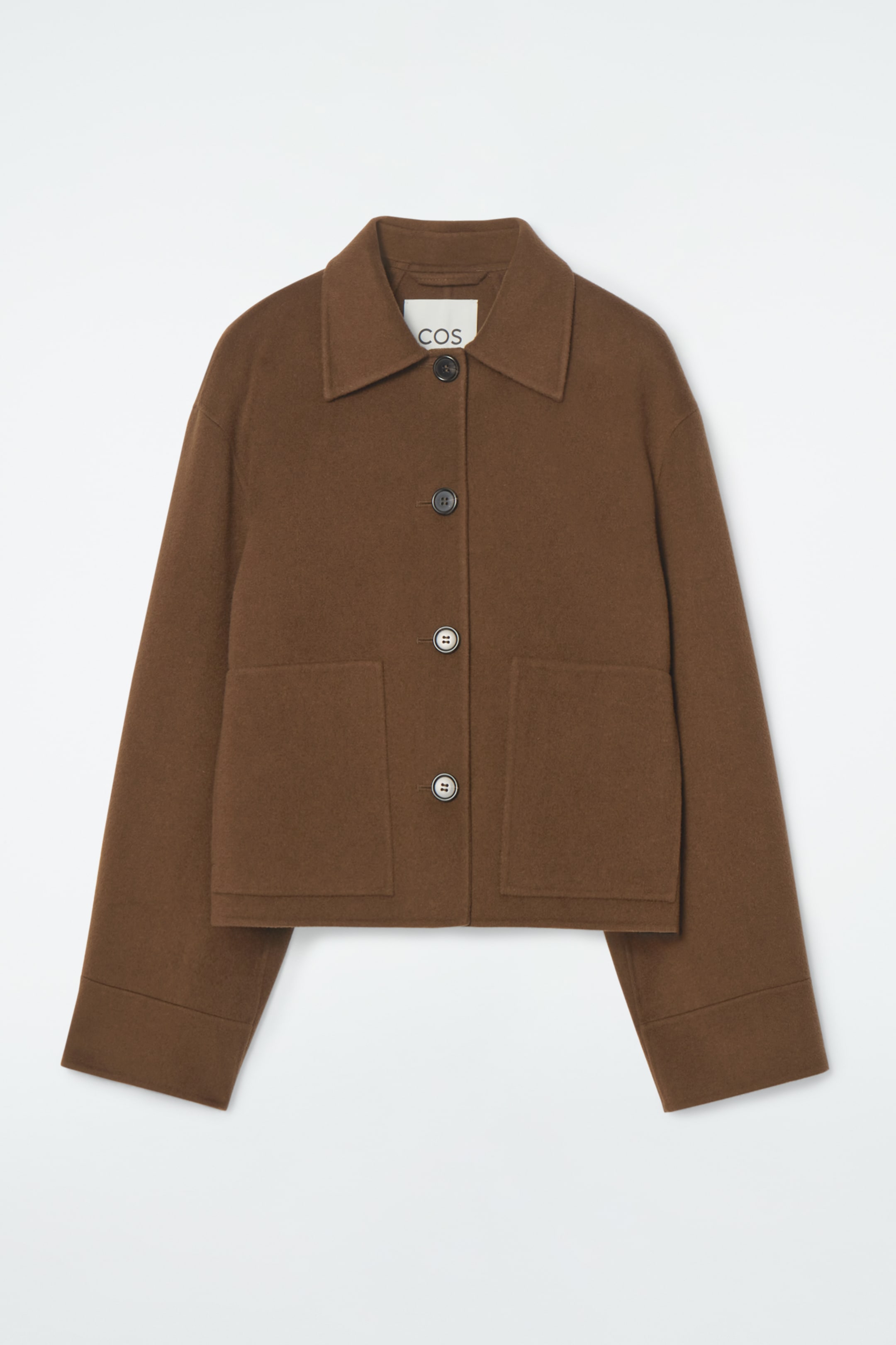 Grösseres Bild ansehen: KASTENFÖRMIGE KURZJACKE AUS DOUBLEFACE-WOLLE - BRAUN - DAMEN | H&M CH 1