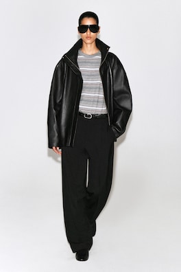 BRUSHED-COTTON LONG-SLEEVED T-SHIRT — GRAY / STRIPED 4
