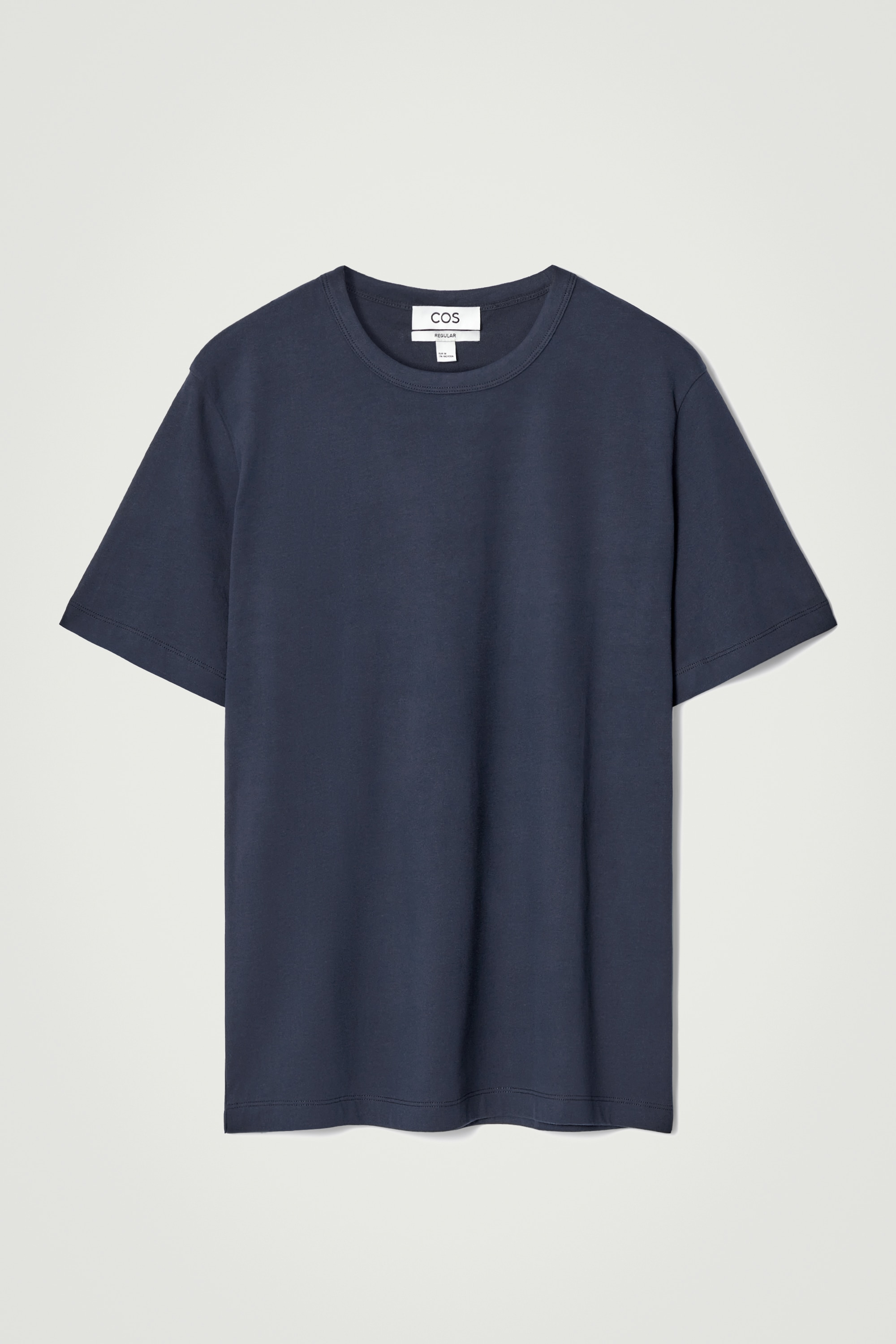 T-SHIRT AUS GEBÜRSTETER BAUMWOLLE - Navyblau/SCHWARZ/Weiß